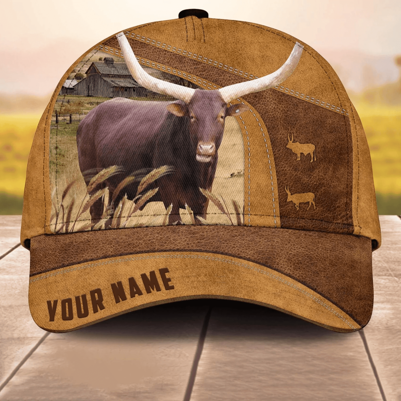 Adeenyc Custom Name Watusi Cale 3D Cap 3D All Over Print Baseball Cap, Cap For Farm Lovers, Animal Cap, Leather Pattern Cap Trucker Hats Custom Hats Gifts For Men & Women