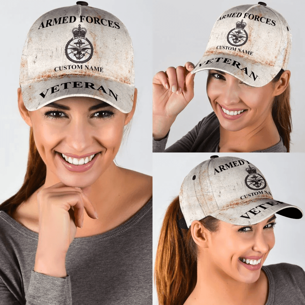 Adeenyc Custom Name XT British Veteran Armed Forces Classic Cap 03 Trucker Hats Custom Hats Gifts For Men & Women