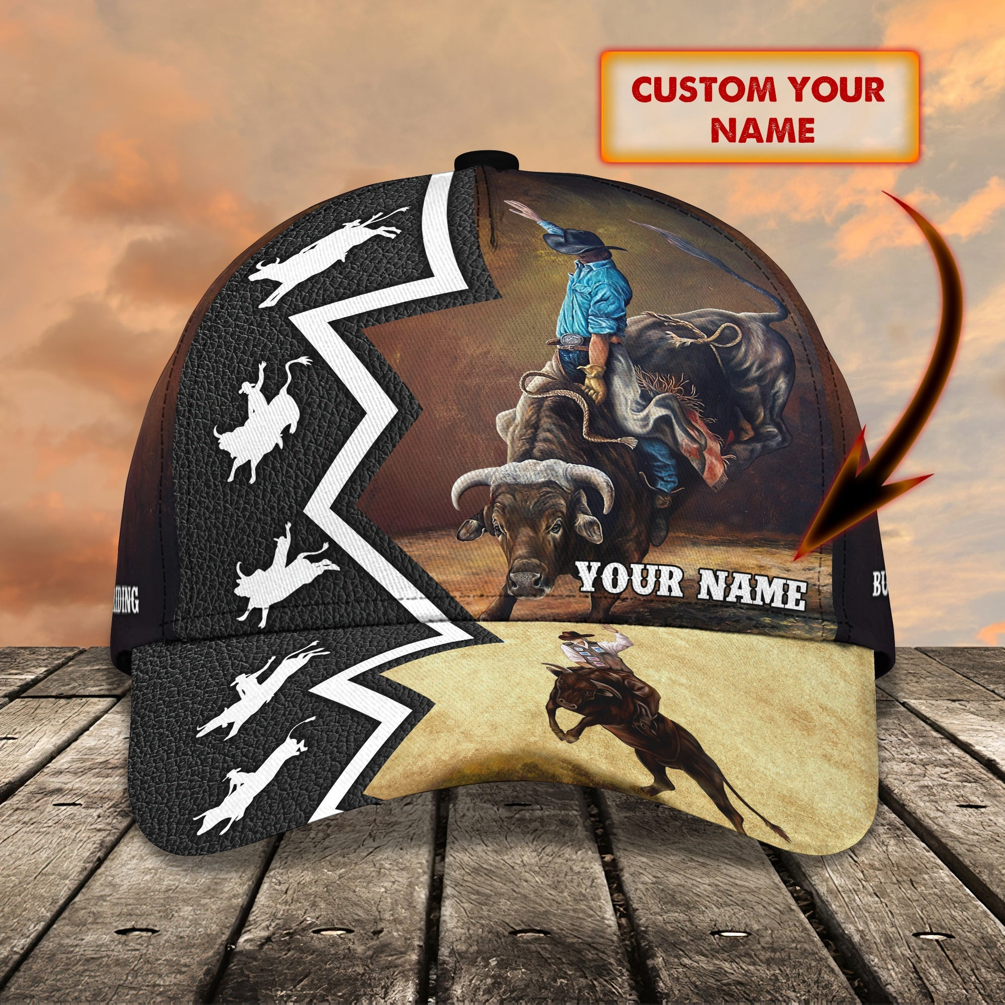 Adeenyc Custom Personalized Bull Riding Cap Hats Gifts for men & women Adeenyc.com