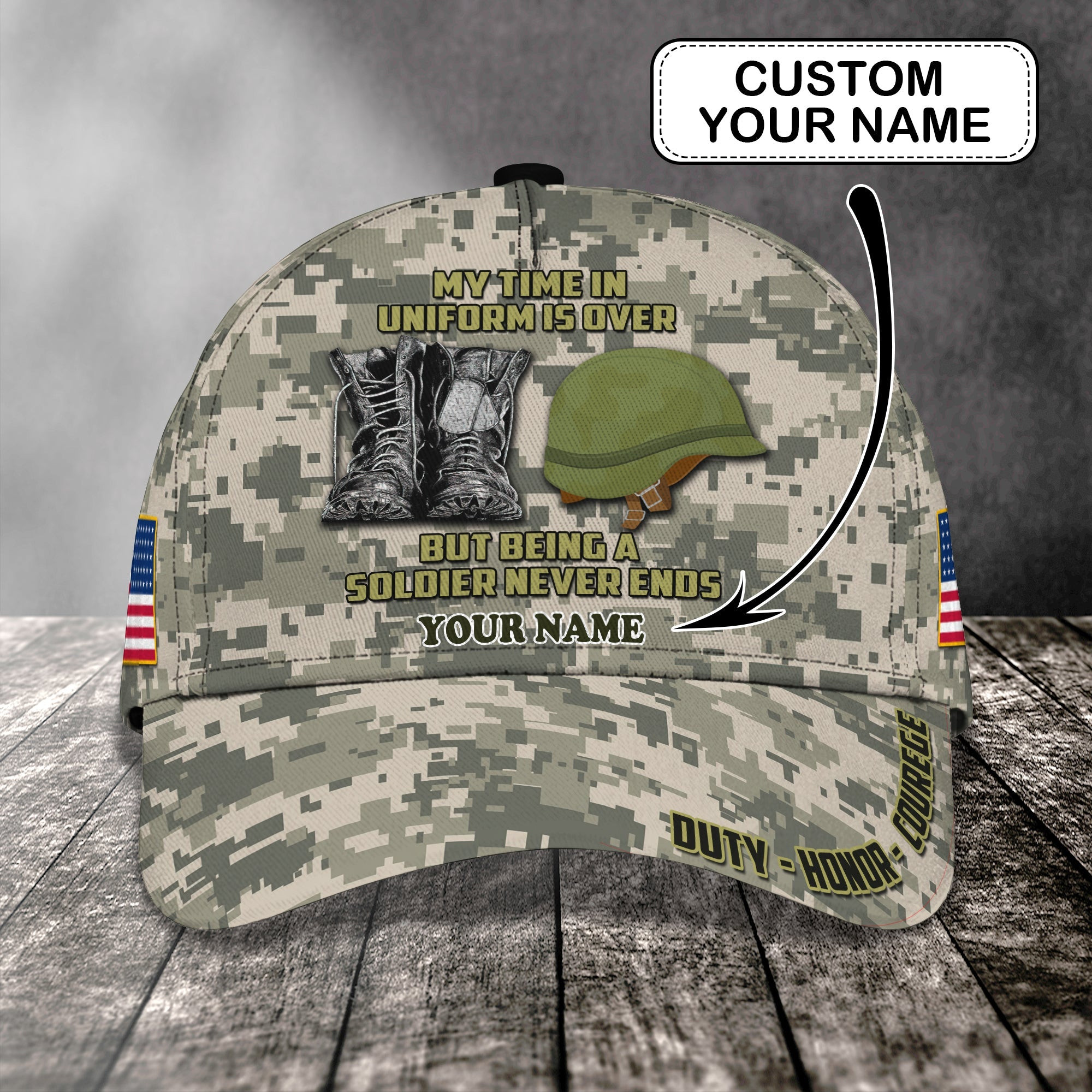 Adeenyc Custom Personalized Classic Cap Baseball Cap Hat Baseball Cap Hat- Always A Soldier Hats Gifts for men & women Adeenyc.com