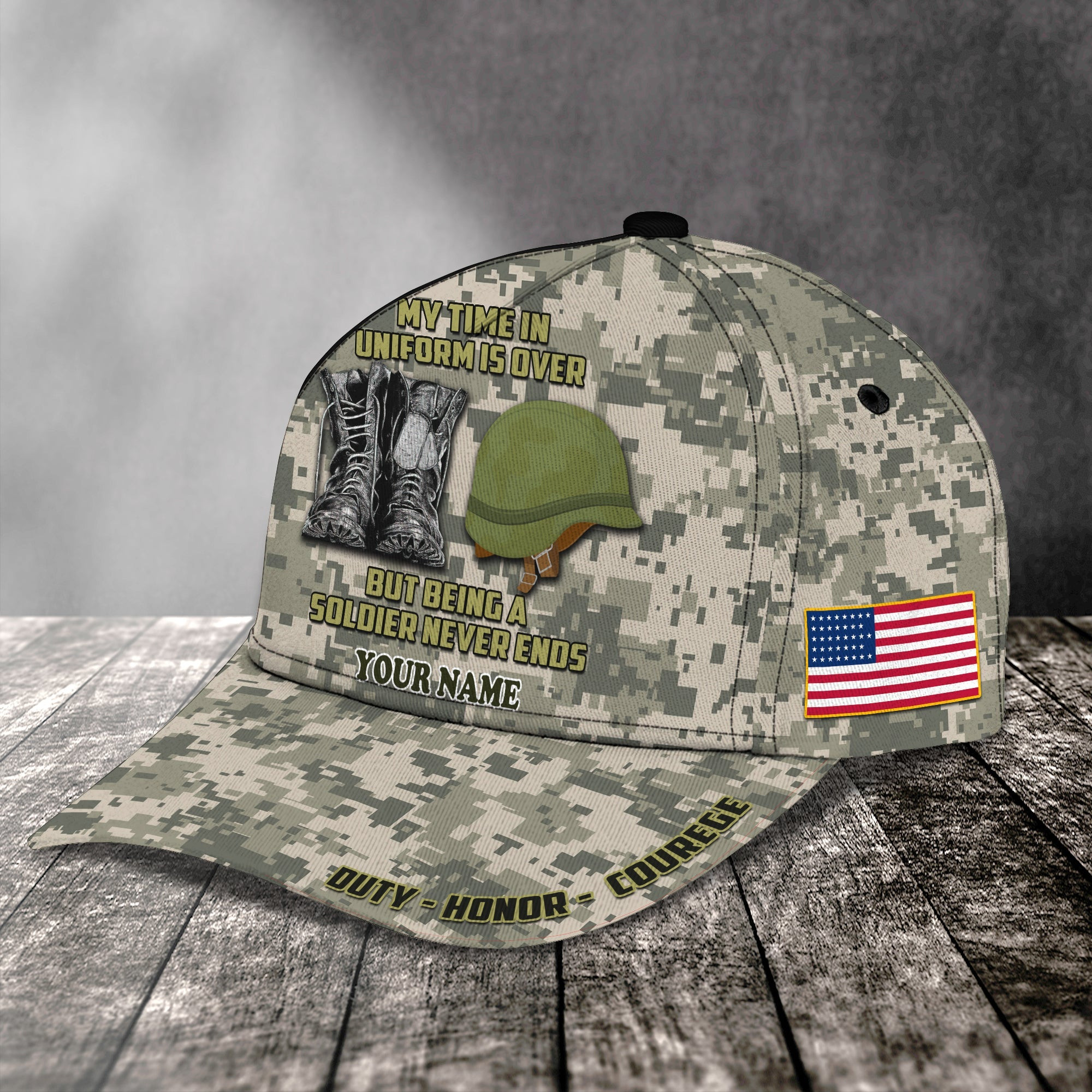 Adeenyc Custom Personalized Classic Cap Baseball Cap Hat Baseball Cap Hat- Always A Soldier Hats Gifts for men & women Adeenyc.com