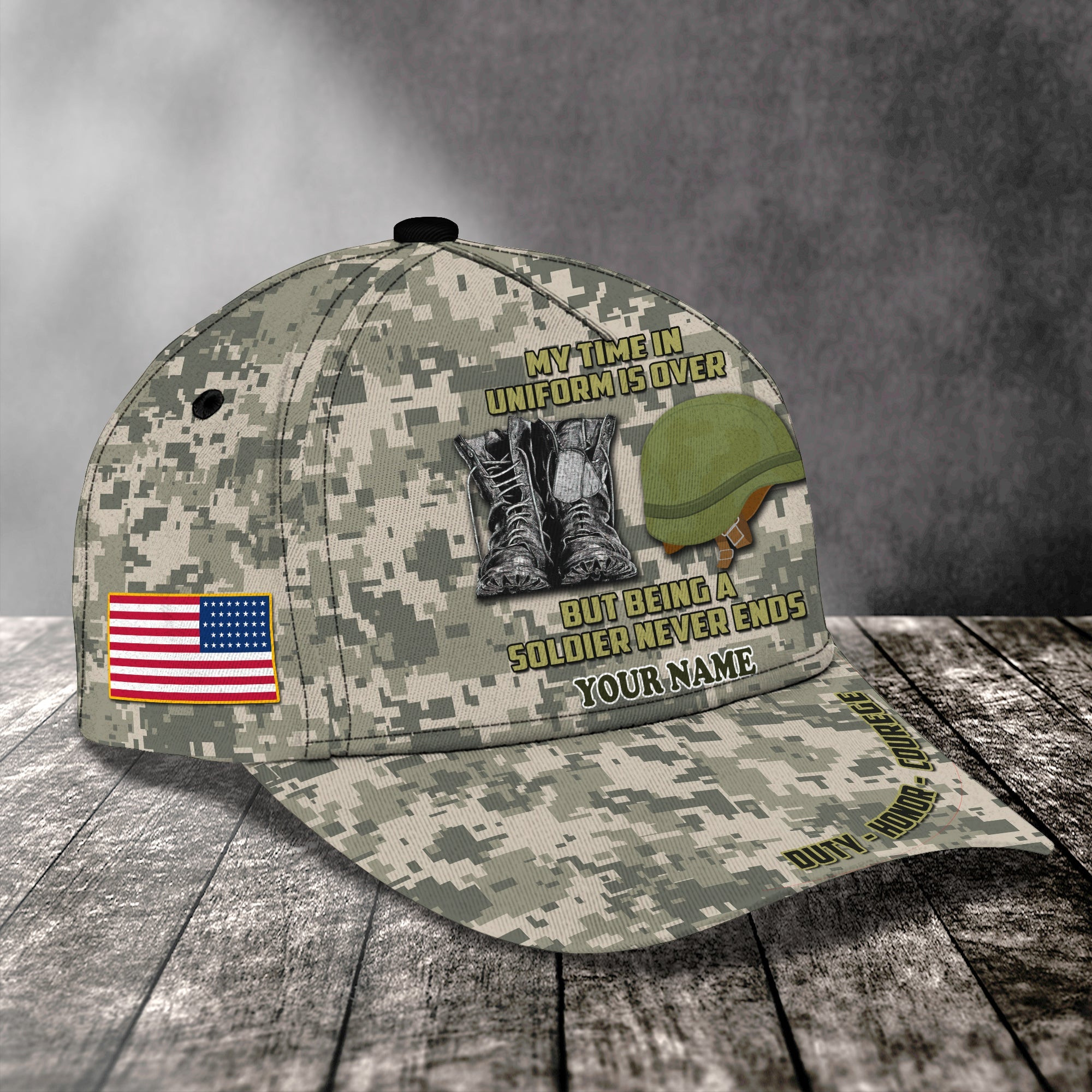 Adeenyc Custom Personalized Classic Cap Baseball Cap Hat Baseball Cap Hat- Always A Soldier Hats Gifts for men & women Adeenyc.com