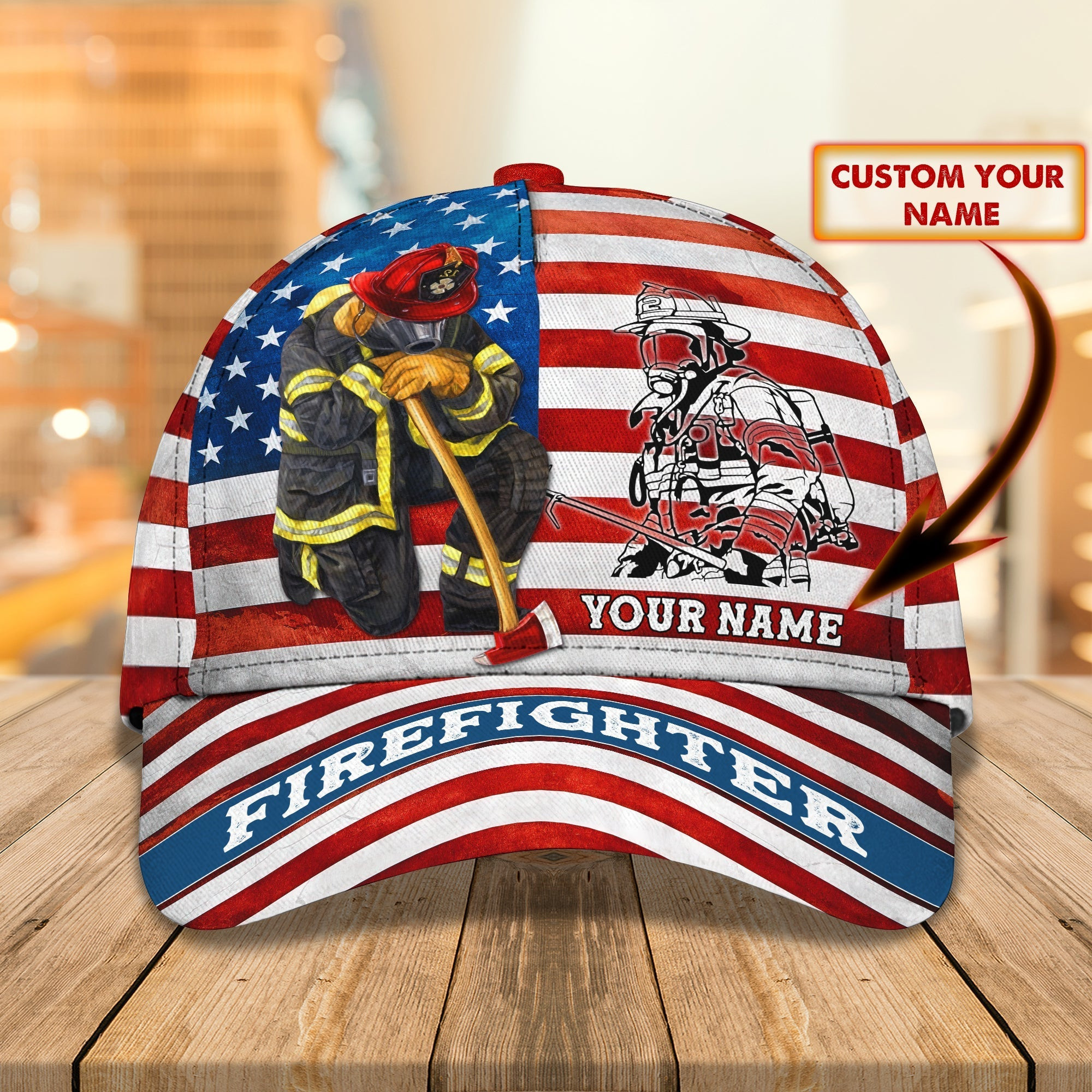 Adeenyc Custom Personalized Firefighter Cap Hats Gifts for men & women Adeenyc.com