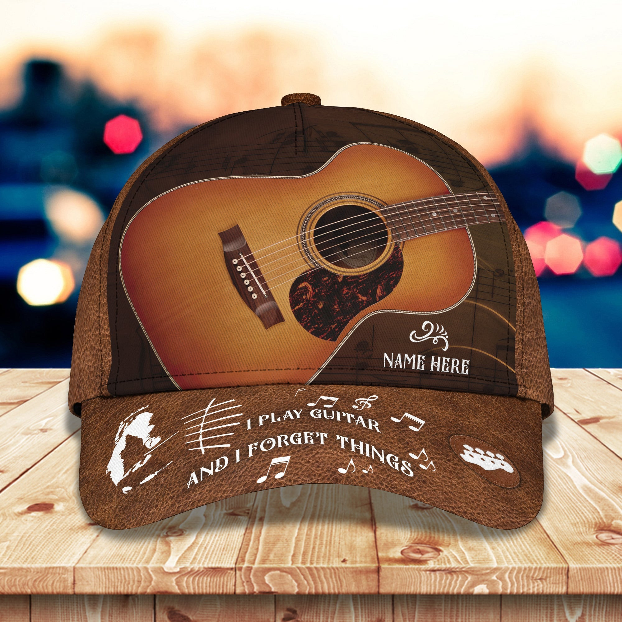 Adeenyc Custom Personalized Guitar Cap With Name - Classic Design Hats Gifts for men & women Adeenyc.com