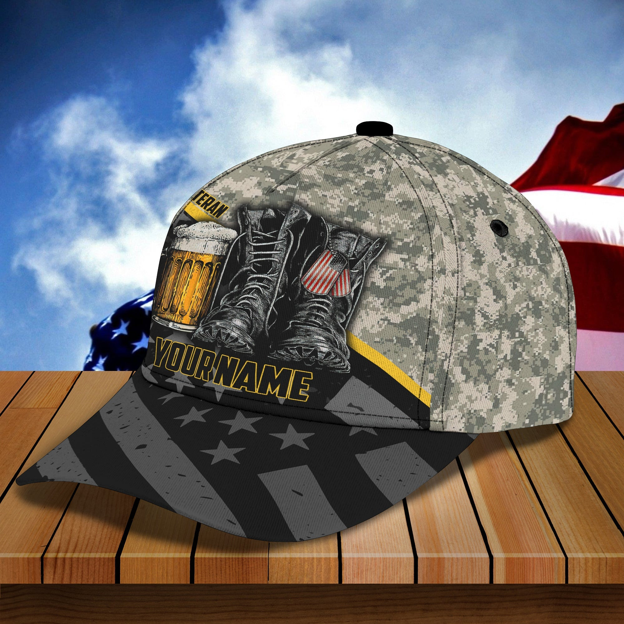 Adeenyc Custom Personalized Name Cap - Classic Design For Beer And Veteran Lovers Hats Gifts for men & women Adeenyc.com