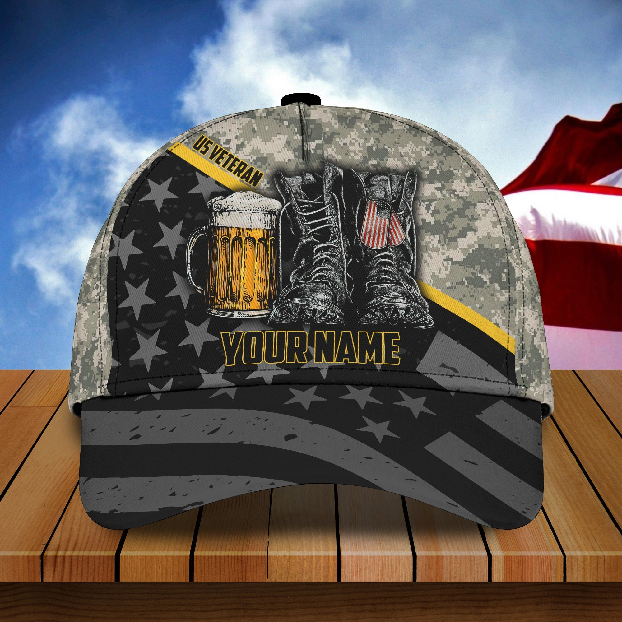 Adeenyc Custom Personalized Name Cap - Classic Design For Beer And Veteran Lovers Hats Gifts for men & women Adeenyc.com
