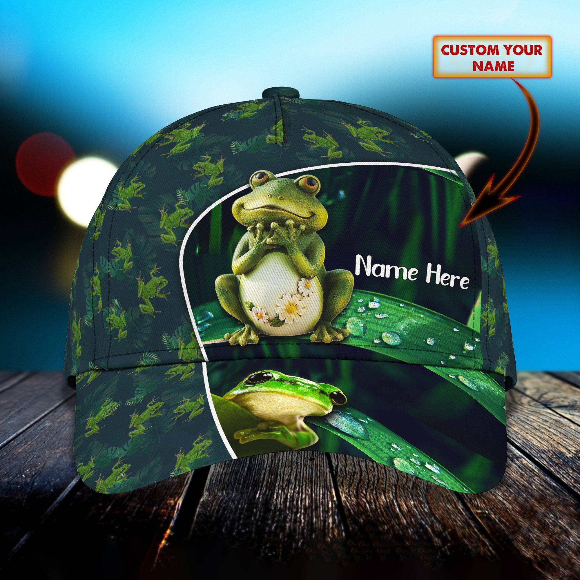 Adeenyc Custom Personalized Name Cap - Frog Baby Hats Gifts for men & women Adeenyc.com