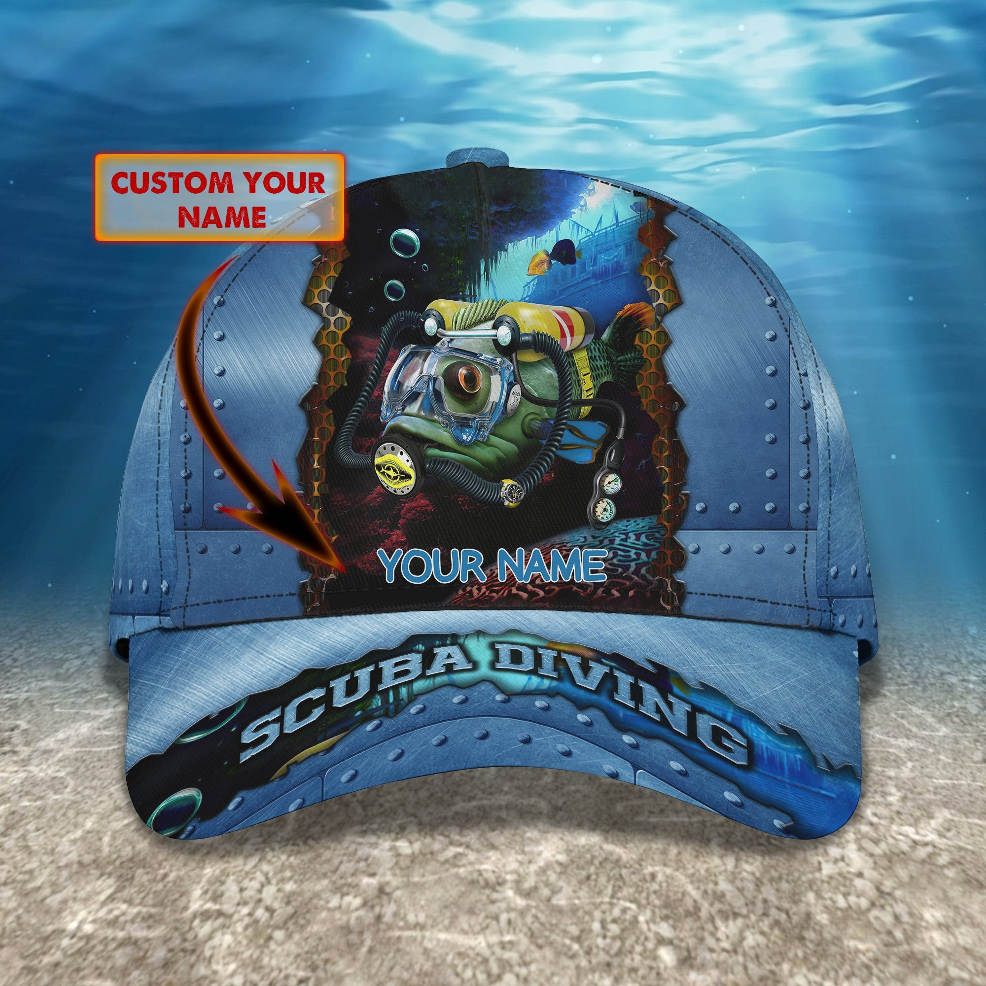 Adeenyc Custom Personalized Scuba Diving Cap Hats Gifts for men & women Adeenyc.com