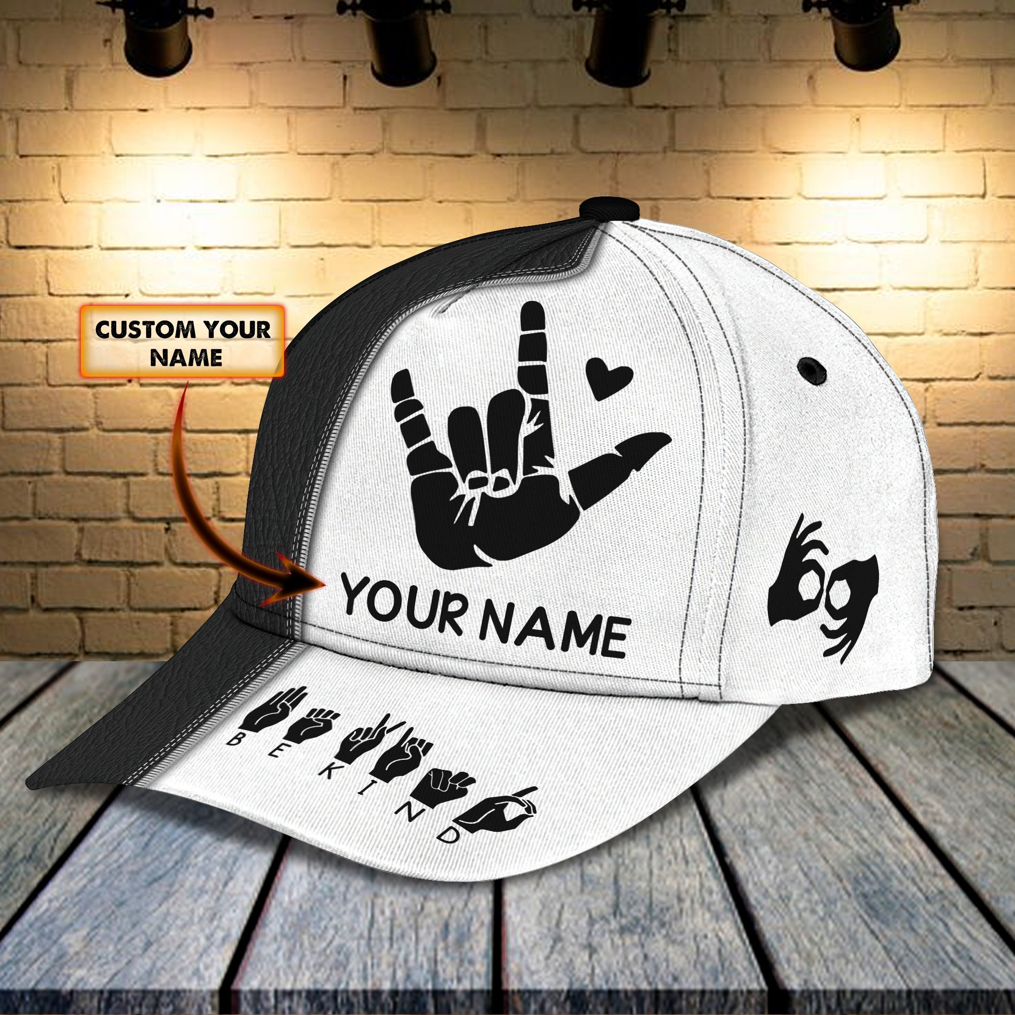 Adeenyc Custom Personalized Sign Language Cap Hats Gifts for men & women Adeenyc.com