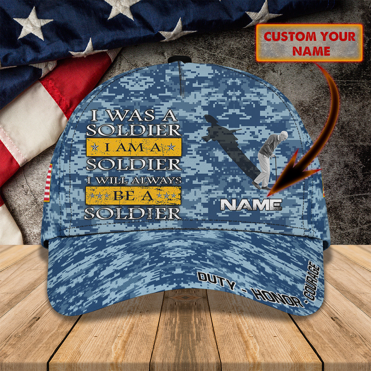 Adeenyc Custom Personalized Soldier Cap Hats Gifts for men & women Adeenyc.com