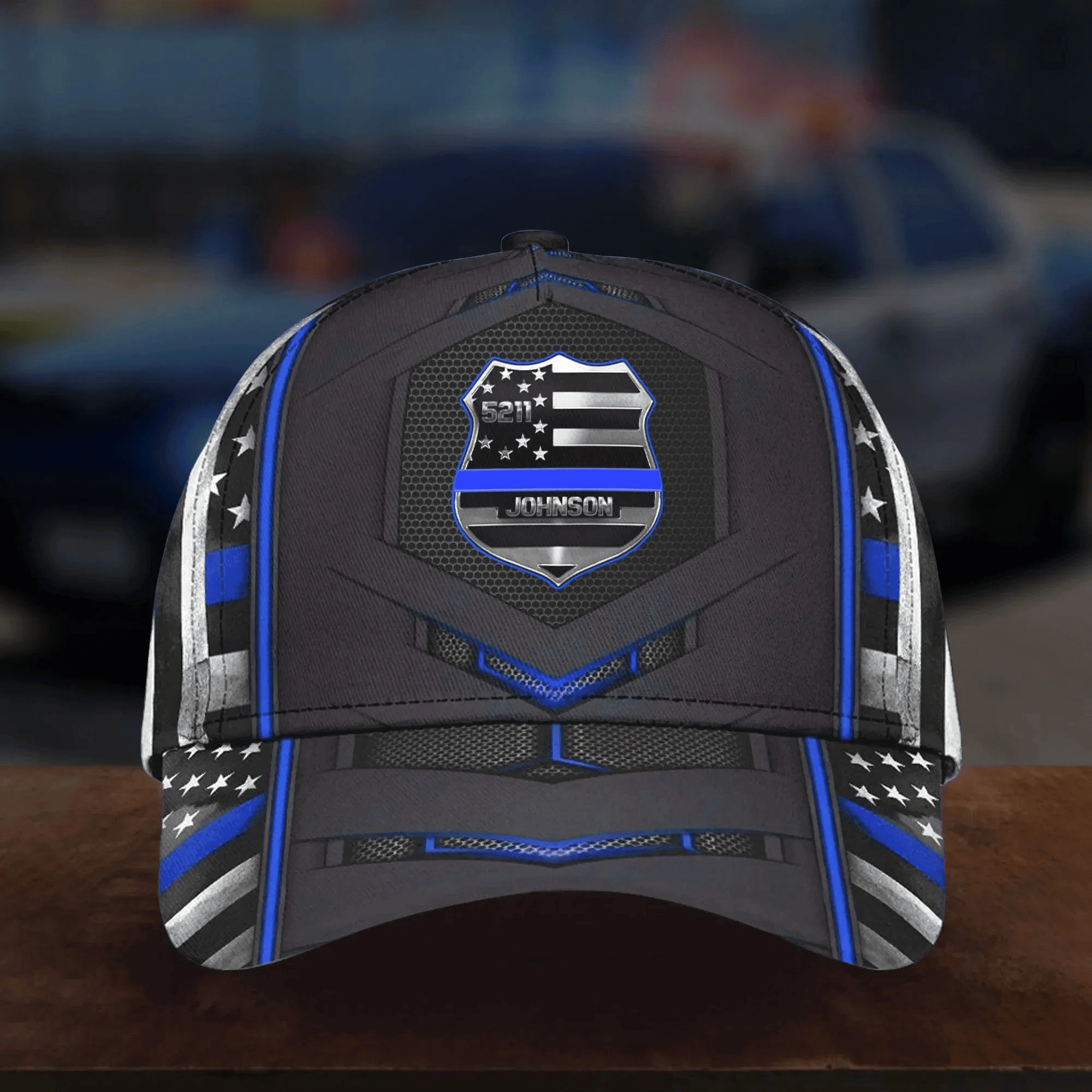 Adeenyc Custom Police Badge Cap, Police Badge Custom Name and Number Police Hat for Dad, Police 3D Cap for Him Trucker Hats Custom Hats Gifts For Men & Women