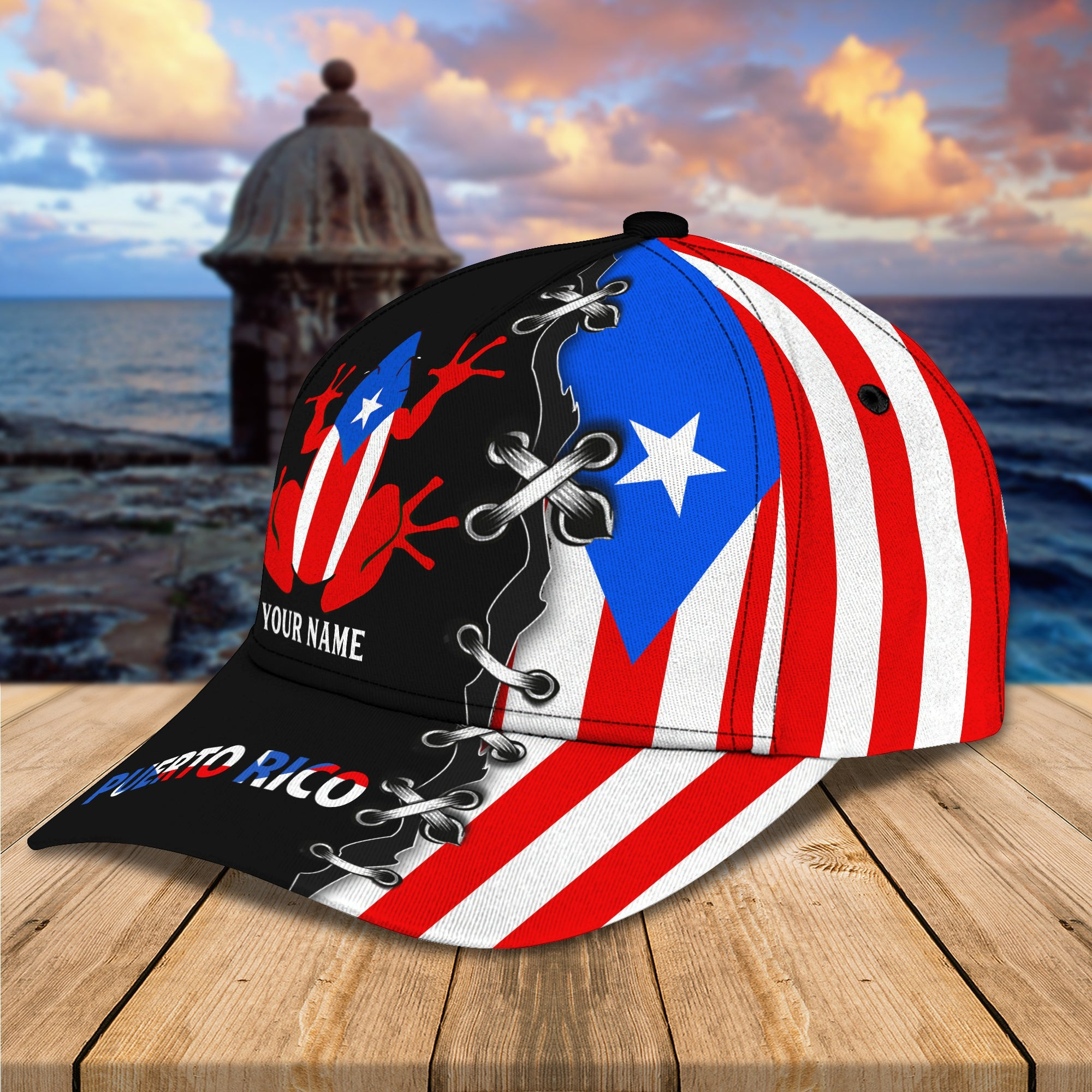 Adeenyc Custom Puerto Rico Name Cap - Personalized Classic Cap Baseball Cap Hat Hats Gifts for men & women Adeenyc.com