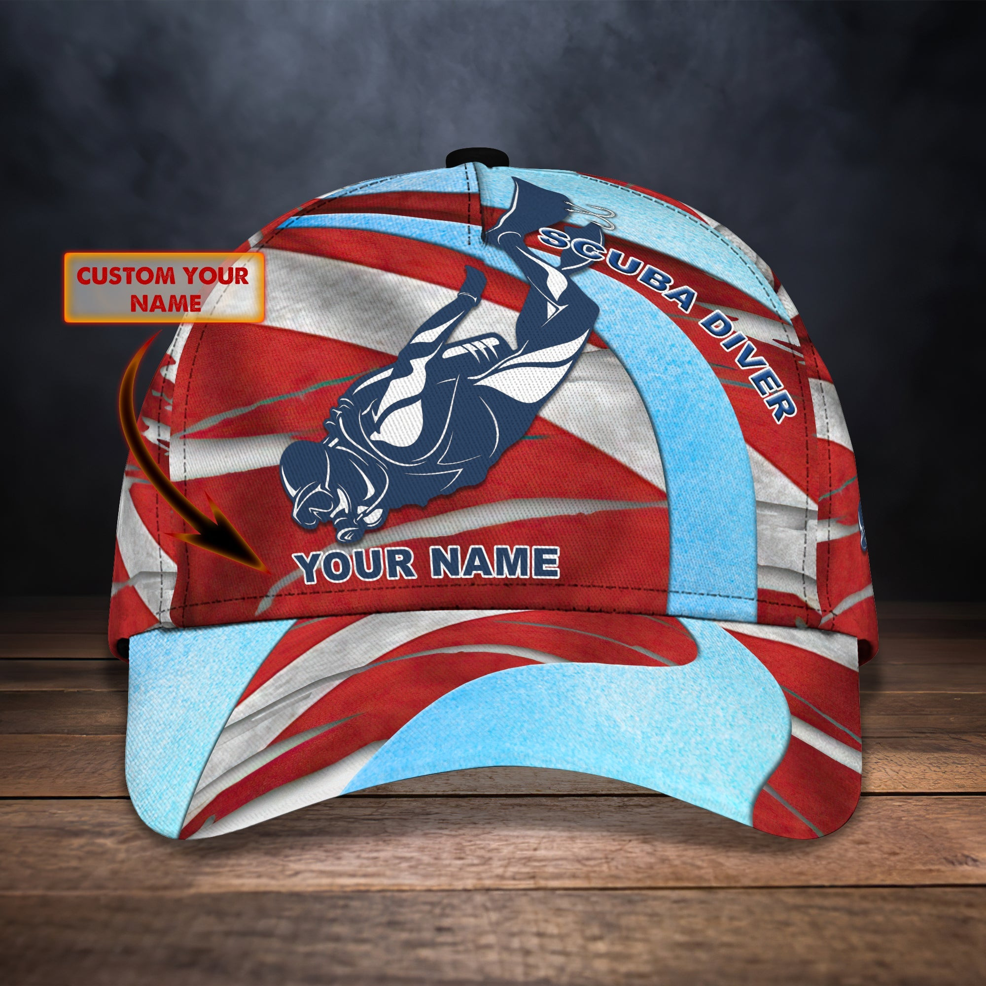 Adeenyc Custom Scuba Diving Cap - Personalized Classic Hat Hats Gifts for men & women Adeenyc.com
