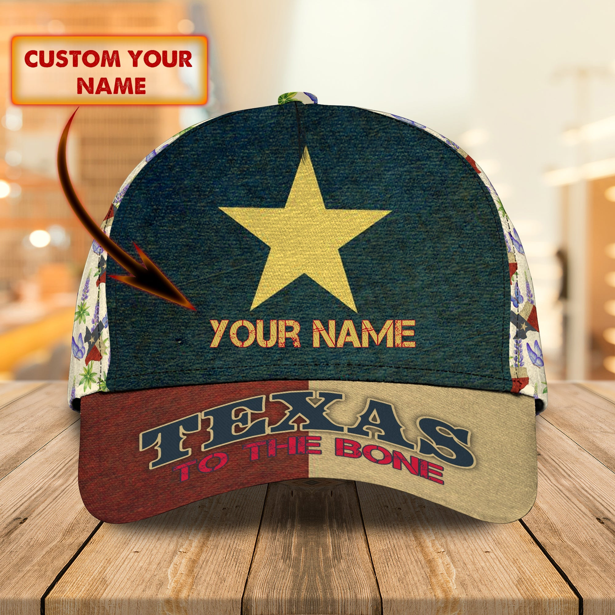 Adeenyc Custom Texas Flag Personalized Name Cap Hats Gifts for men & women Adeenyc.com