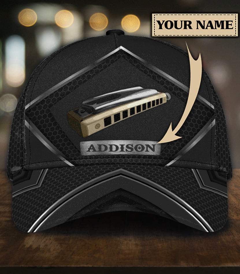 Adeenyc - Custom Text Harmonica Classic Cap Baseball Hat Trucker Hats Custom Hats Gifts For Men & Women