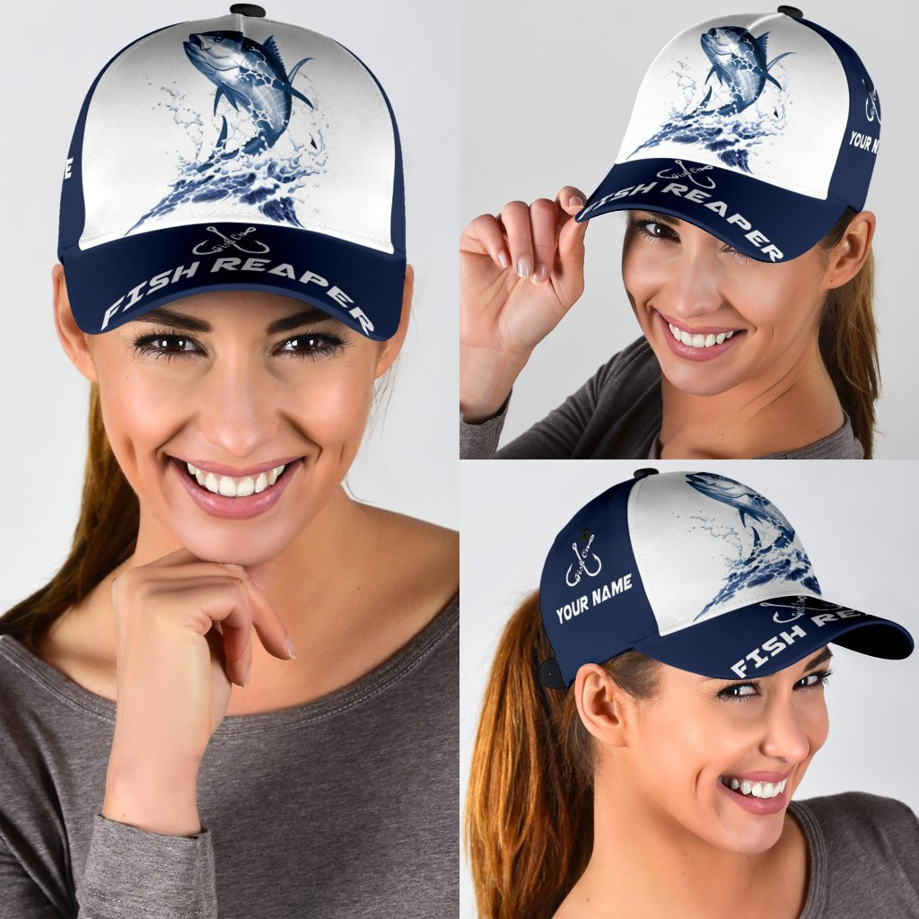 Adeenyc - Custom Text Tuna Fishing Hook Print Cap Trucker Hats Custom Hats Gifts For Men & Women