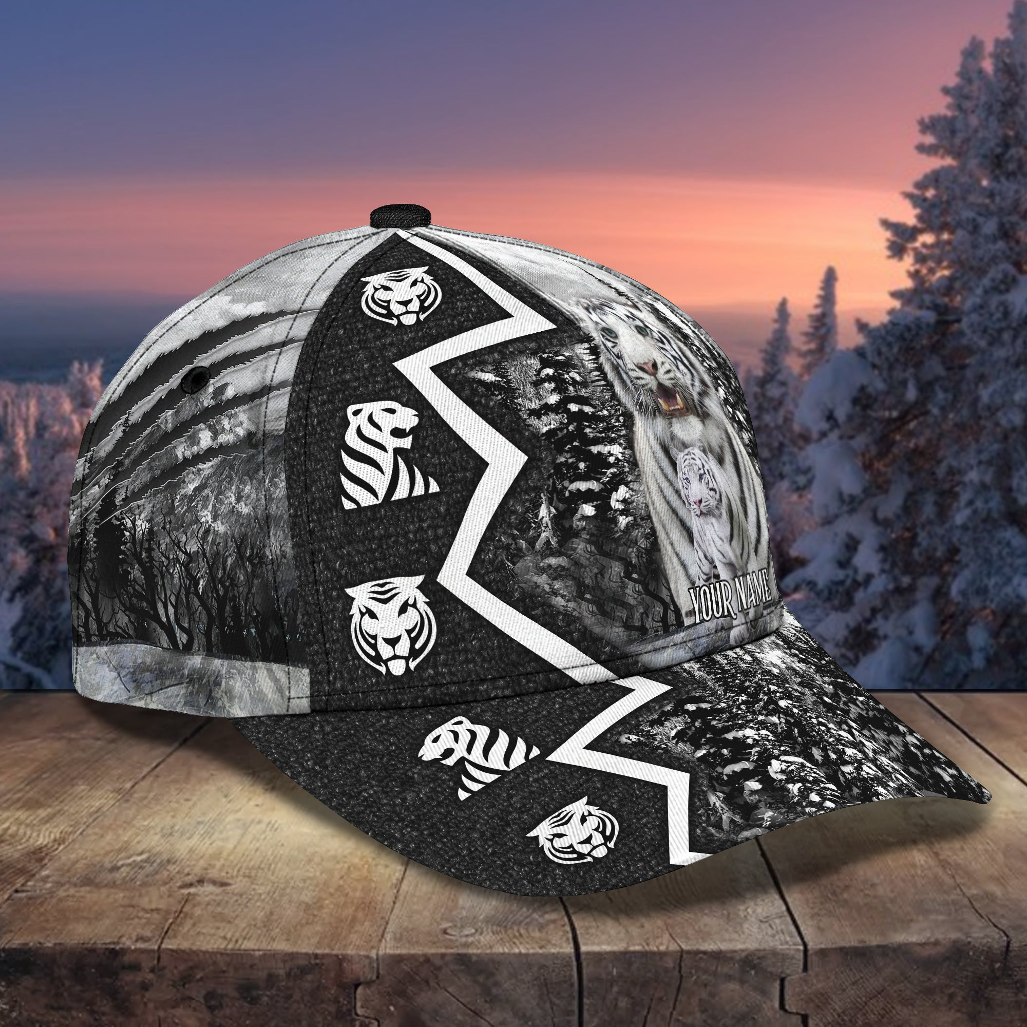 Adeenyc Custom White Tiger Cap - Personalized Classic Hat Hats Gifts for men & women Adeenyc.com