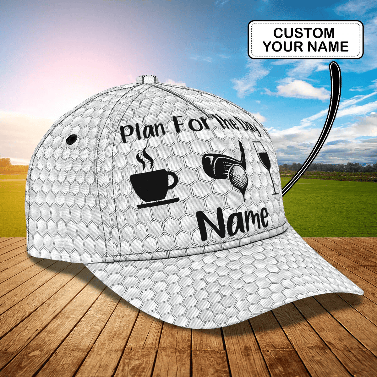 Adeenyc Custom With Name 3D Baseball Cap Hat For Golf Man, Plan For The Day With Golf, Gift A Golf Lover Trucker Hats Custom Hats Gifts For Men & Women