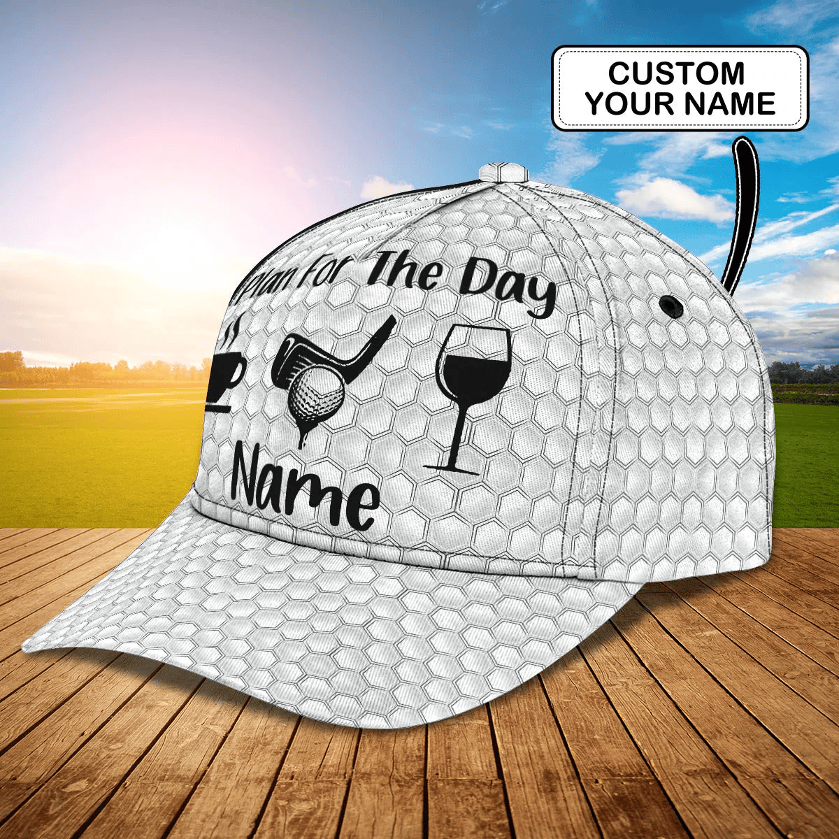 Adeenyc Custom With Name 3D Baseball Cap Hat For Golf Man, Plan For The Day With Golf, Gift A Golf Lover Trucker Hats Custom Hats Gifts For Men & Women
