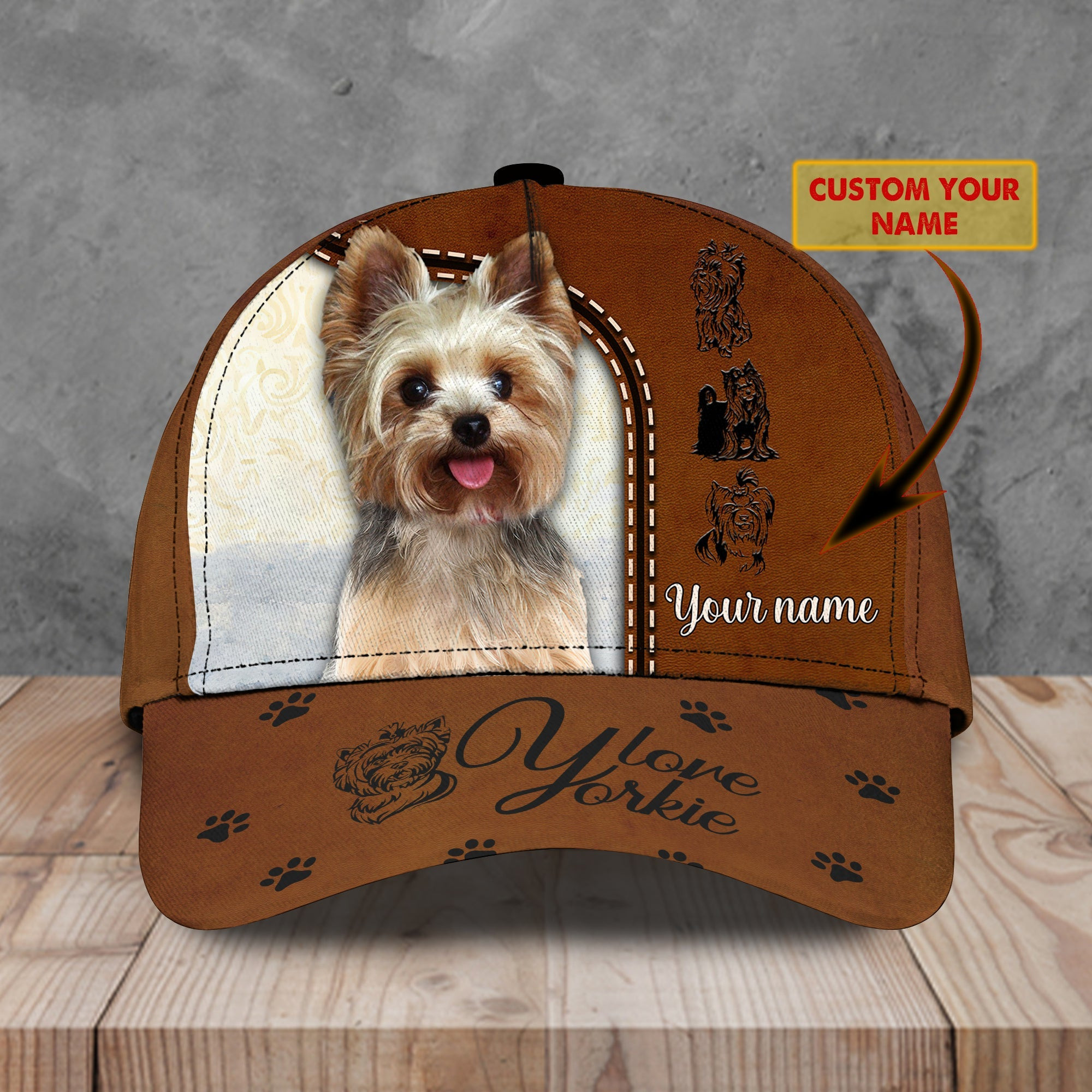 Adeenyc Custom Yorkshire Terrier Classic Name Cap Hats Gifts for men & women Adeenyc.com