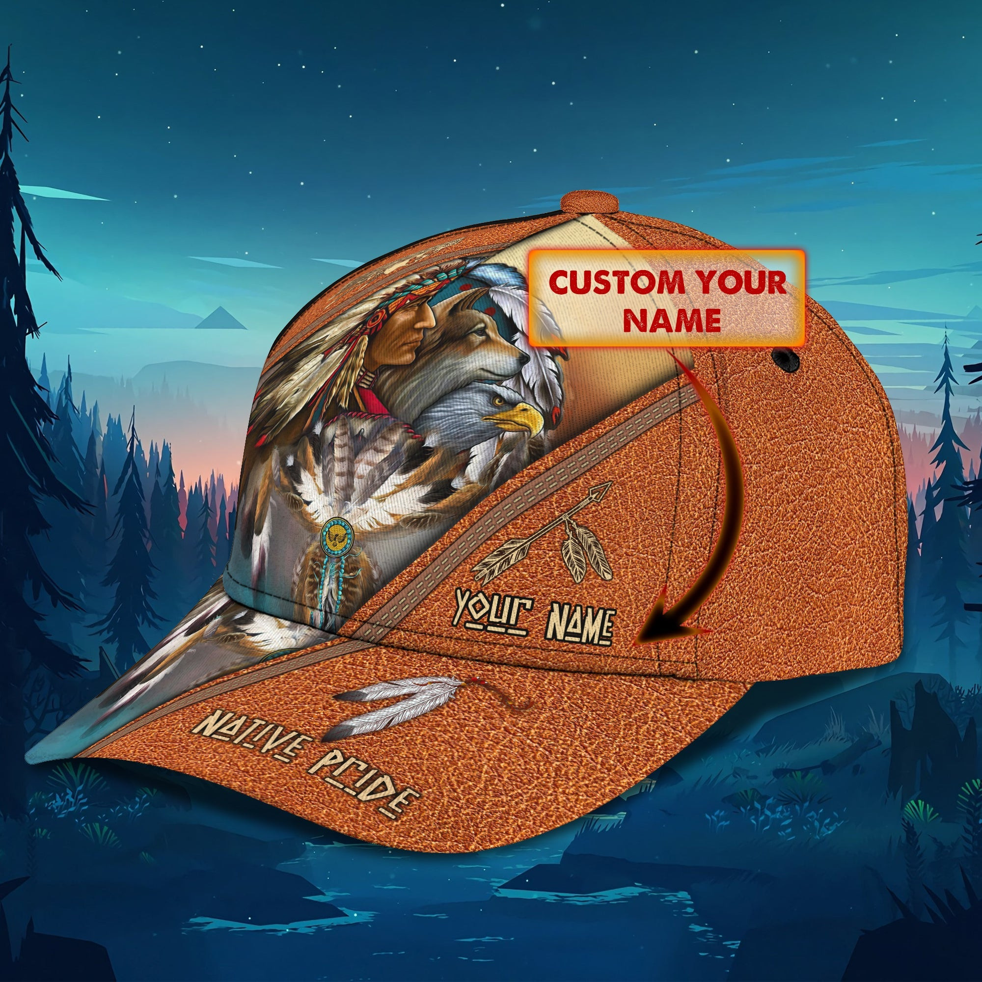 Adeenyc Customizable Classic Cap Baseball Cap Hat Baseball Cap HatWith Native Pride Design Hats Gifts for men & women Adeenyc.com