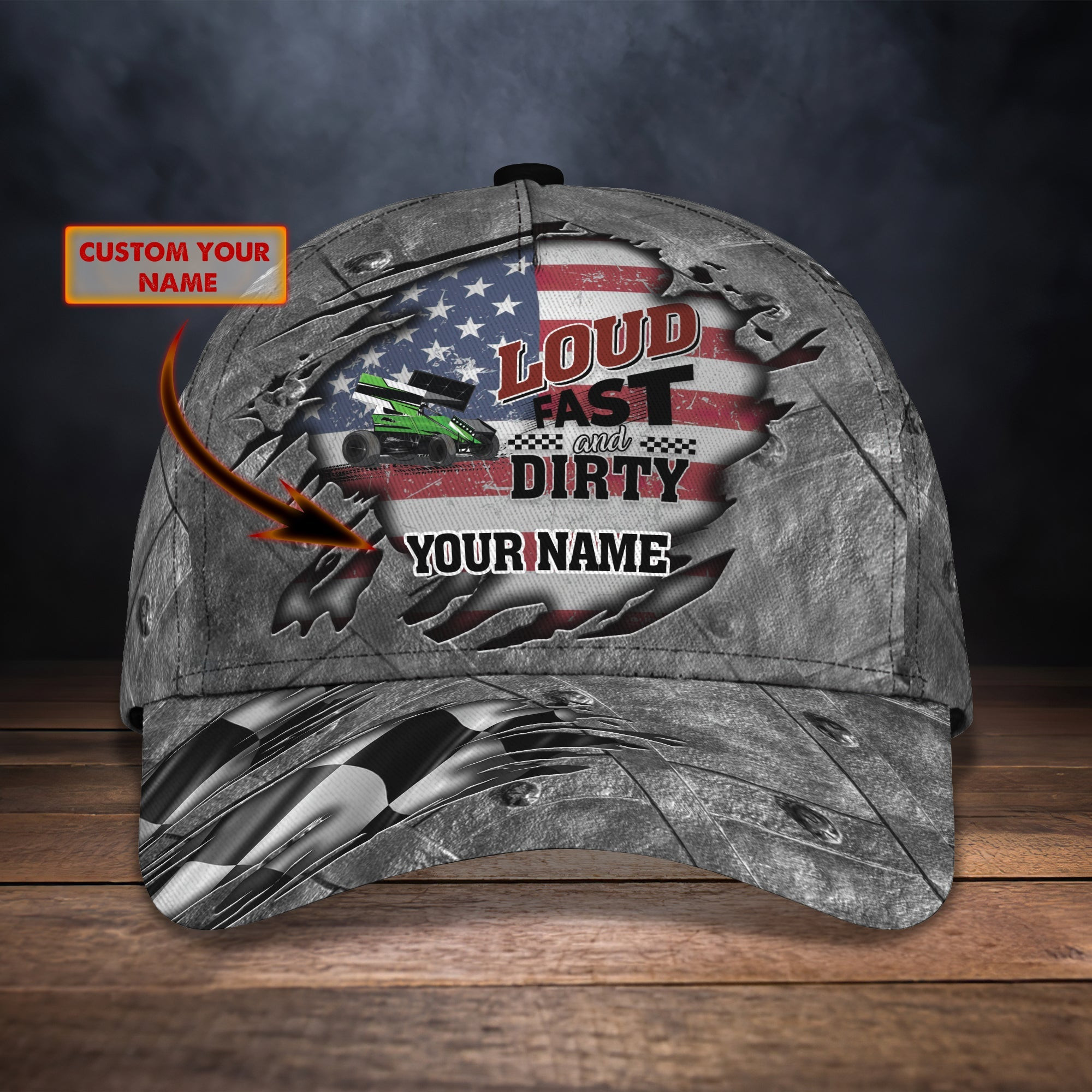 Adeenyc Customizable Classic Racing Cap - Personalized Vintage Style Hats Gifts for men & women Adeenyc.com