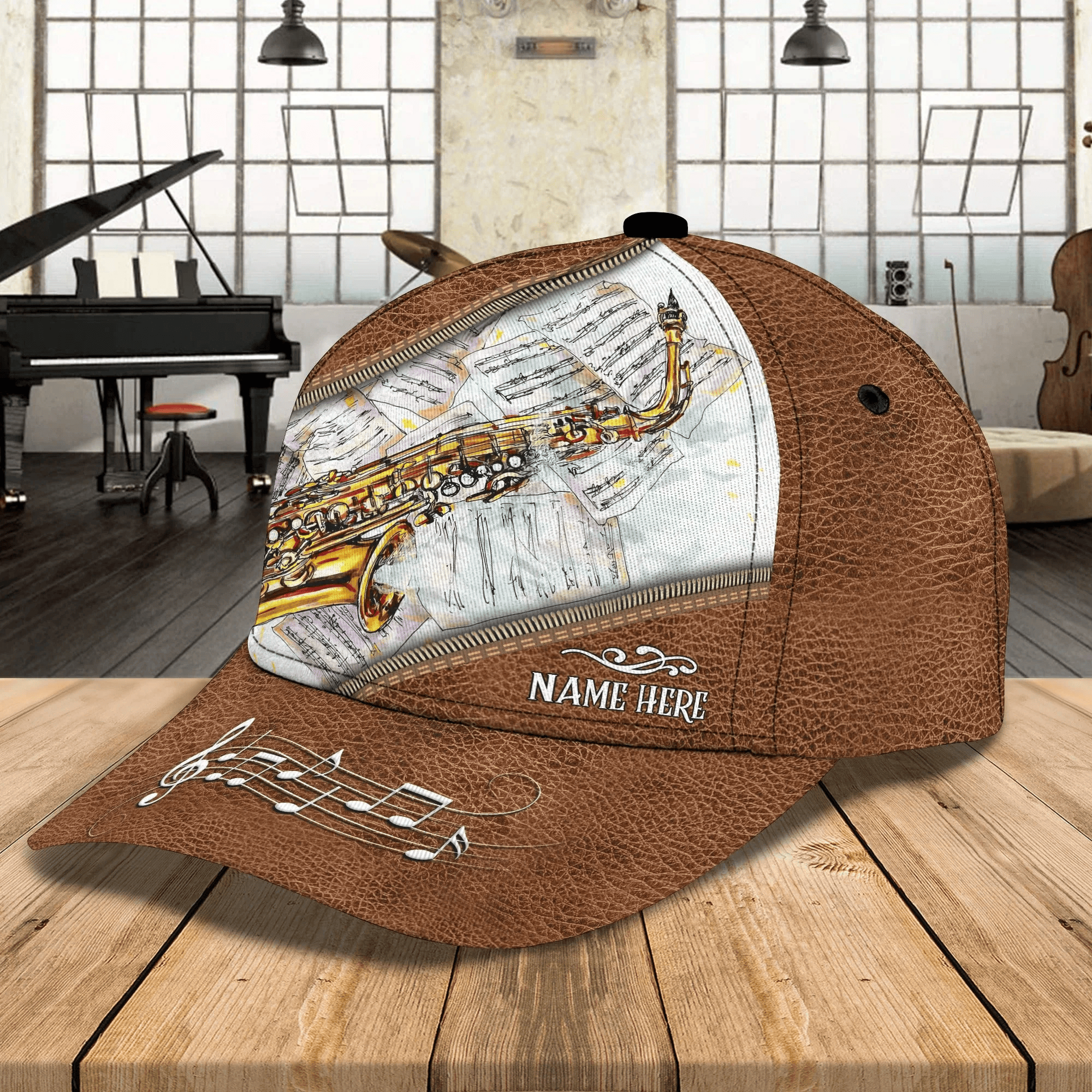 Adeenyc Customized 3D Baseball Saxophone Cap For Musican, To My Boyfriend Friend Playing Saxophone, Saxophone Cap Trucker Hats Custom Hats Gifts For Men & Women