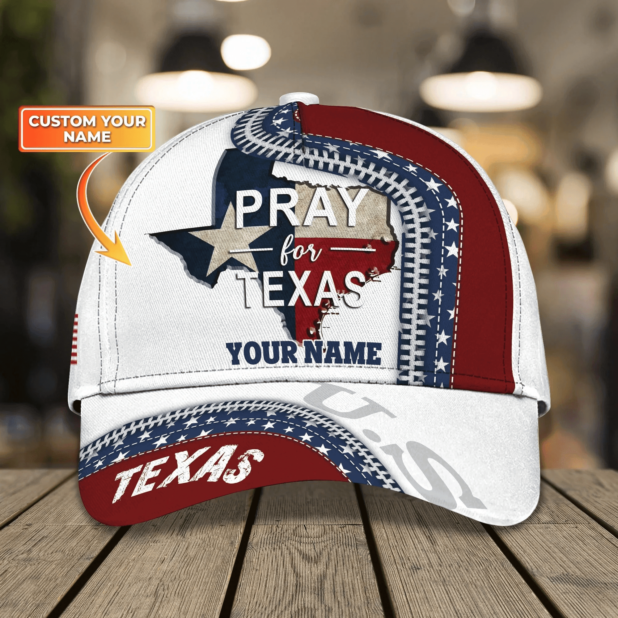 Adeenyc Customized 3D Full Printed Baseball Cap Pray For Texas, Texas Baseball Cap, Texas Classic Cap Trucker Hats Custom Hats Gifts For Men & Women