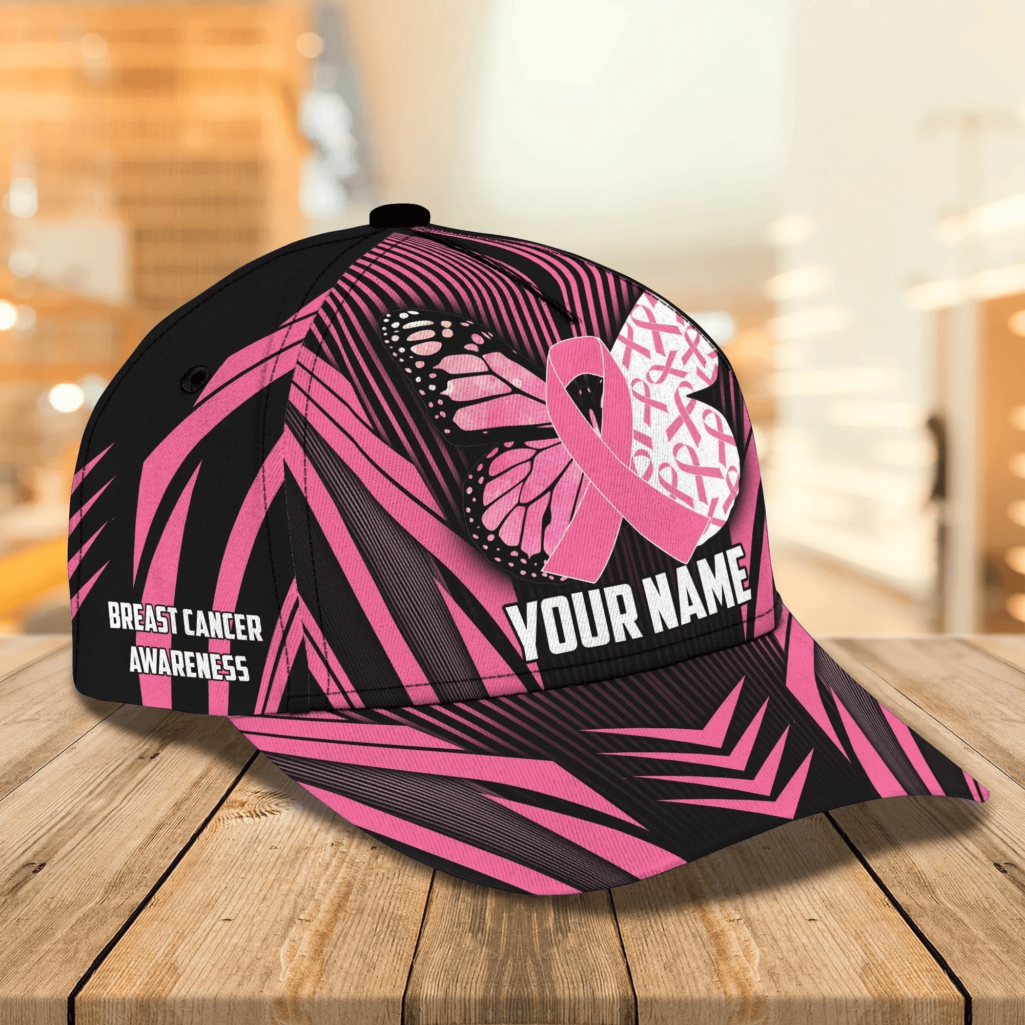 Adeenyc Customized Breast Cancer Awareness Baseball Cap Hat For Men Women Trucker Hats Custom Hats Gifts For Men & Women