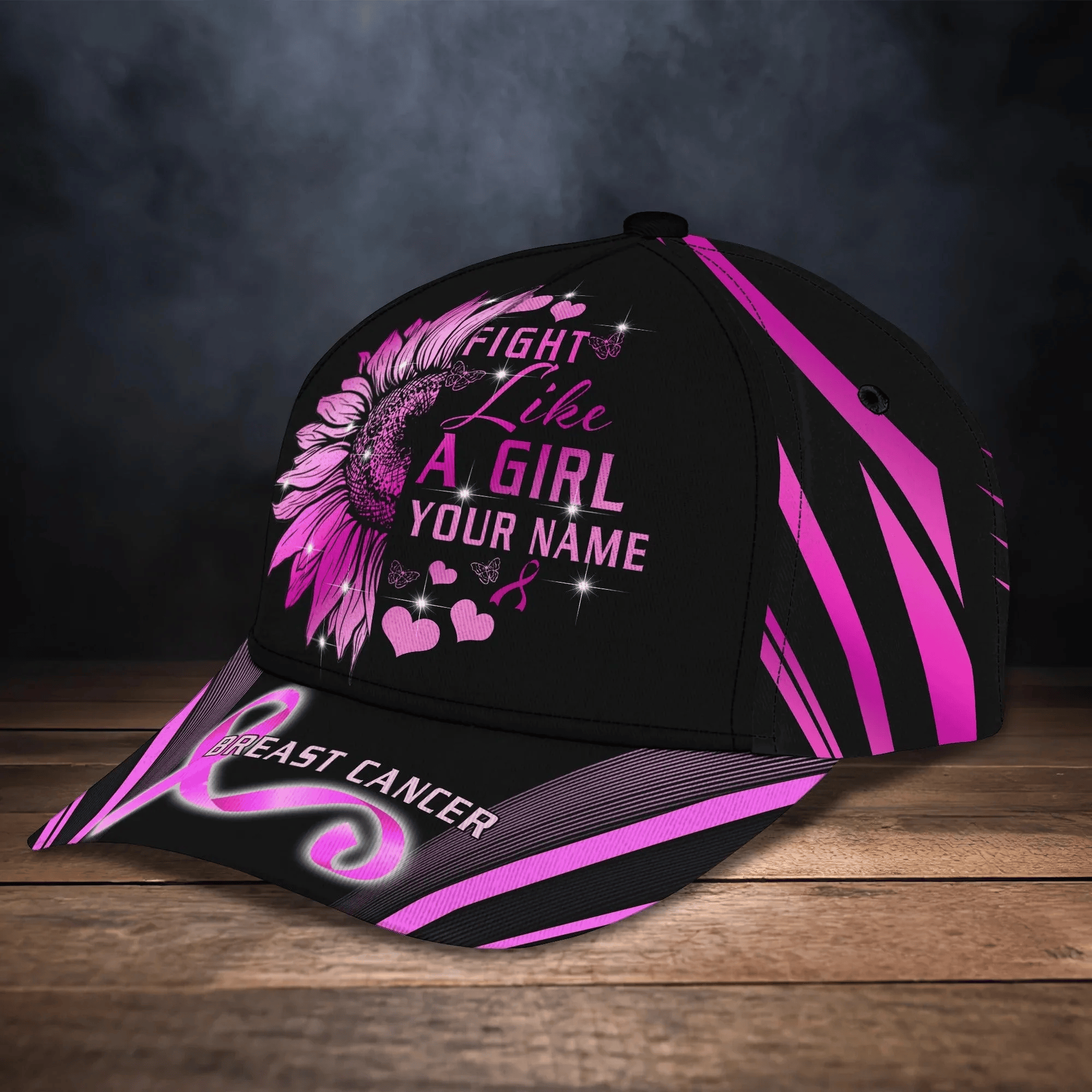 Adeenyc Customized Breast Cancer Cap Hat, Fight Like A Girl, Breast Cancer Awareness Gift Trucker Hats Custom Hats Gifts For Men & Women
