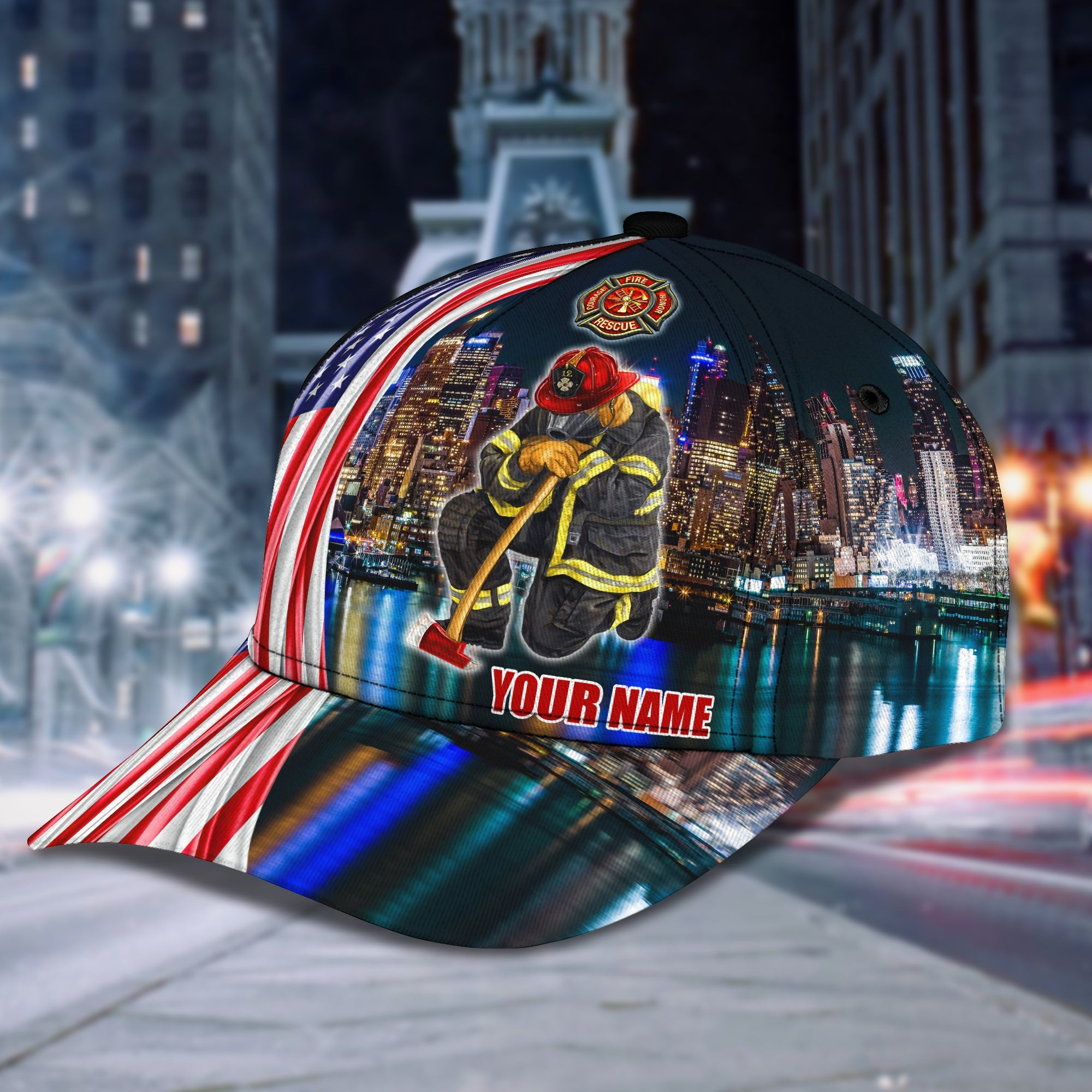Adeenyc Customized Firefighter Personalized Cap Hats Gifts for men & women Adeenyc.com
