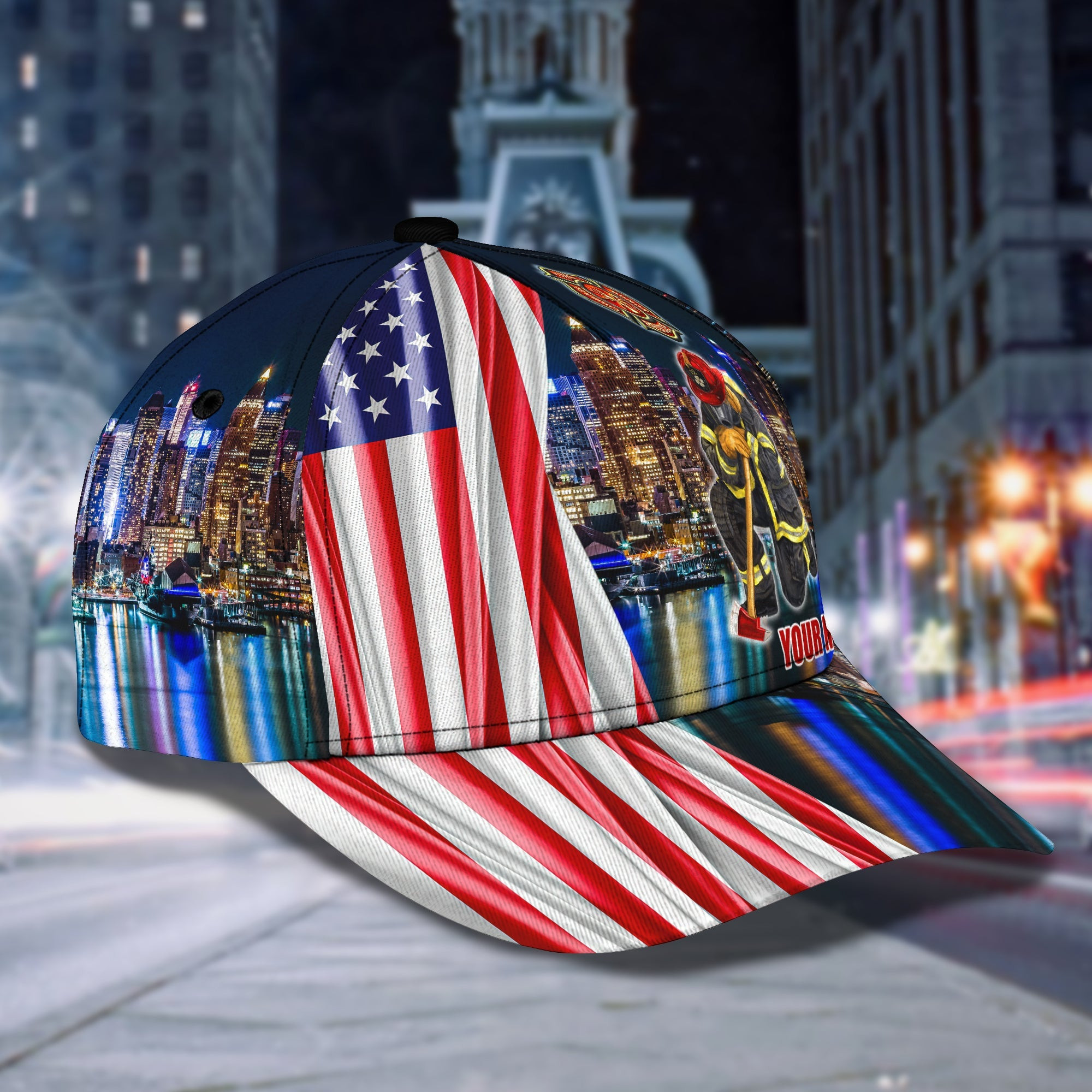 Adeenyc Customized Firefighter Personalized Cap Hats Gifts for men & women Adeenyc.com