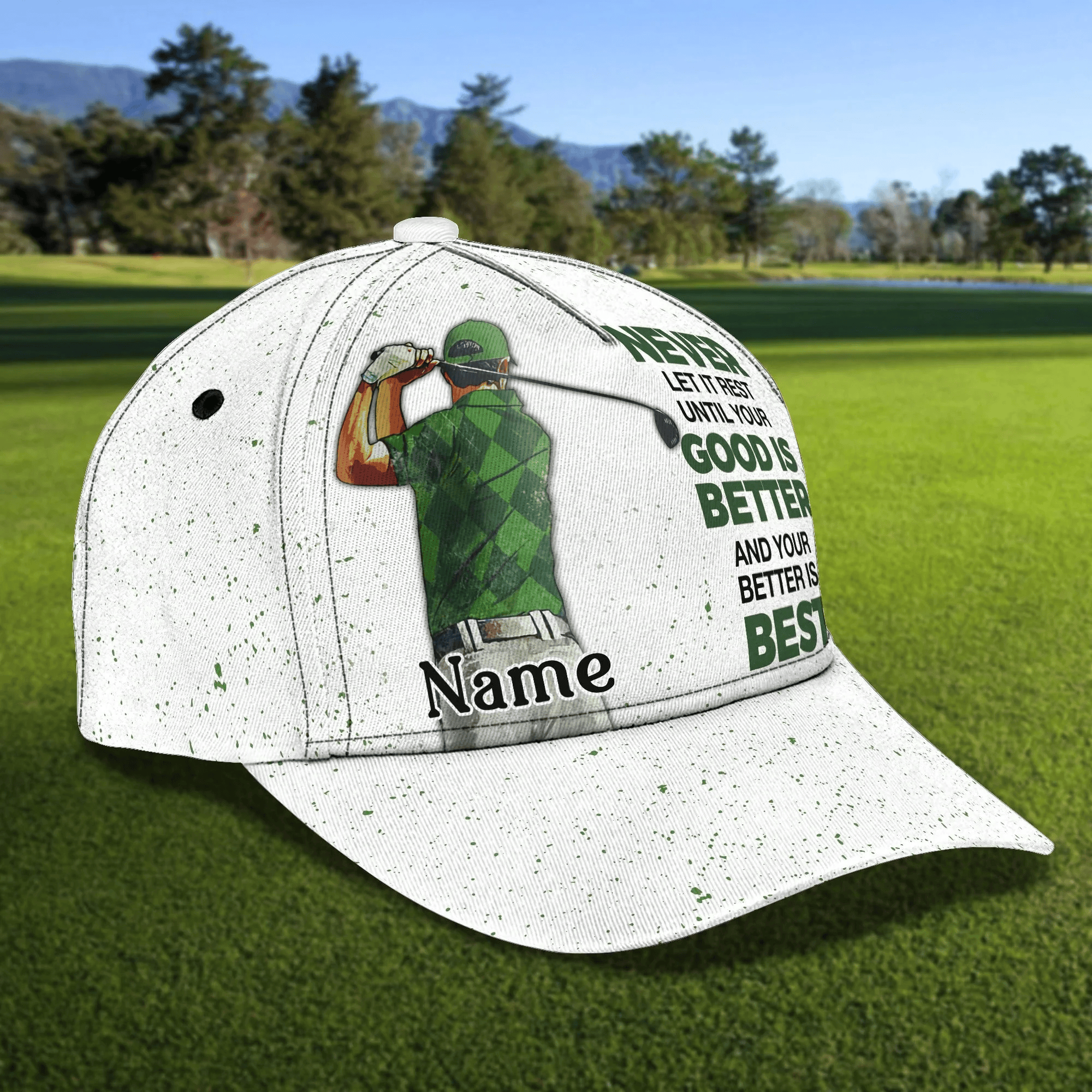 Adeenyc Customized With Name All Over Print 3D Cap For Dad Golf, Man Golfer Hat Caps, Dad Golf Caps Trucker Hats Custom Hats Gifts For Men & Women