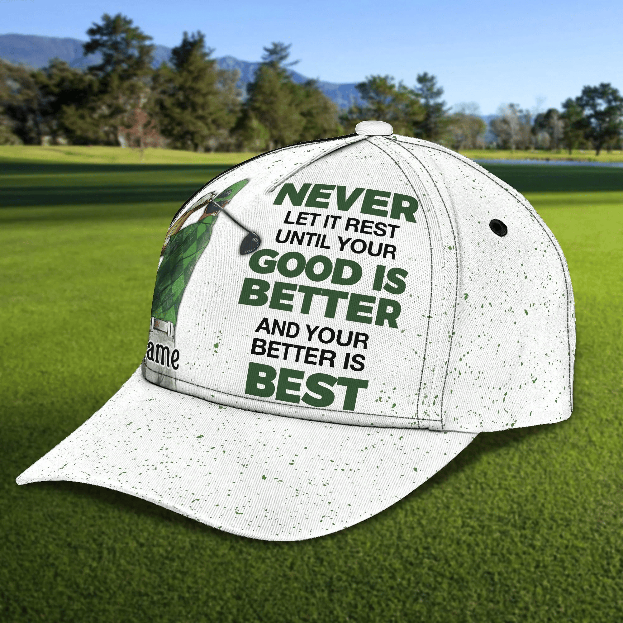 Adeenyc Customized With Name All Over Print 3D Cap For Dad Golf, Man Golfer Hat Caps, Dad Golf Caps Trucker Hats Custom Hats Gifts For Men & Women