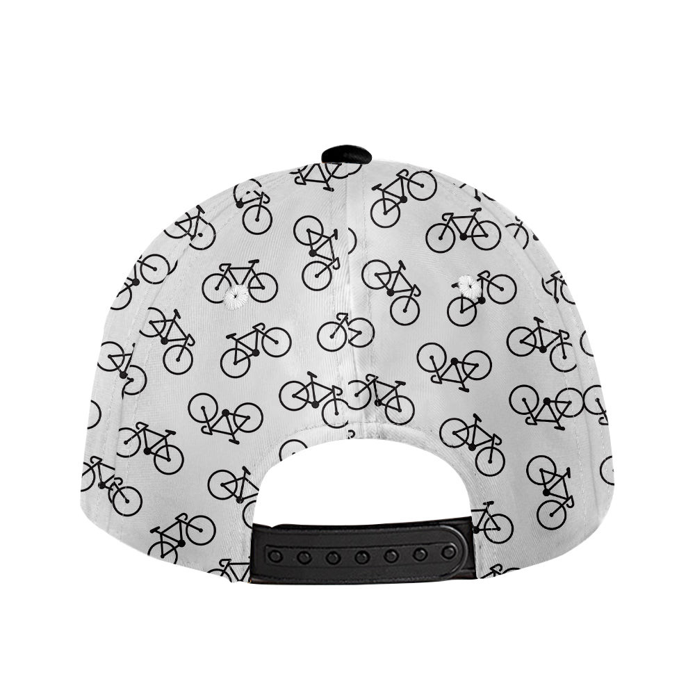 Adeenyc - Cycologist Classic Cap Baseball Hat, Black And White Mountain Bike Pattern Cycling Baseball Cap Trucker Hats Custom Hats Gifts For Men & Women