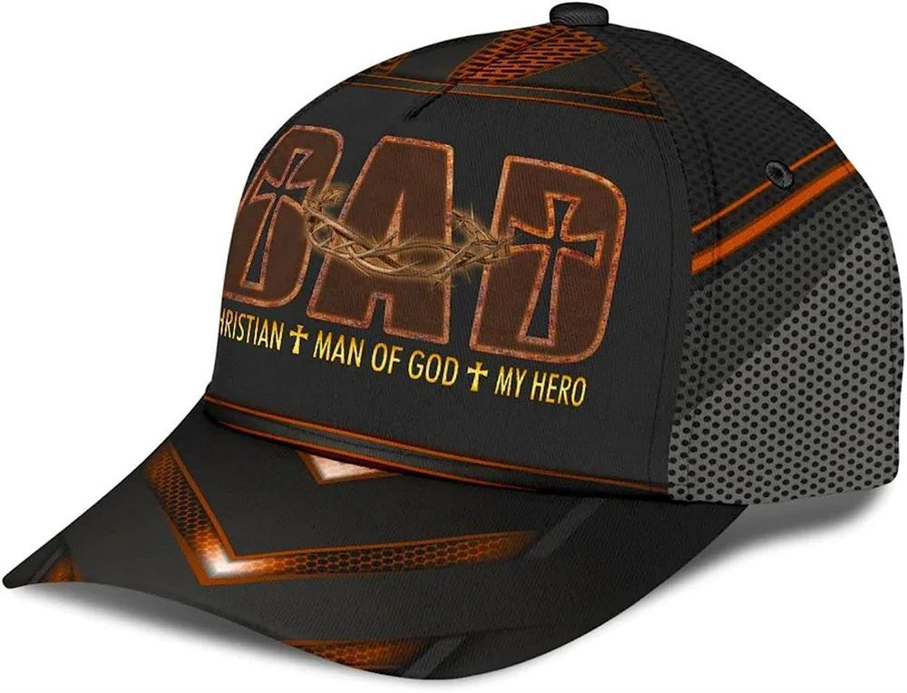 Adeenyc Dad Christian Man Of God My Hero Baseball Cap, Christian Baseball Cap, Religious Cap, Christian Hat Trucker Hats Custom Hats Gifts For Men & Women