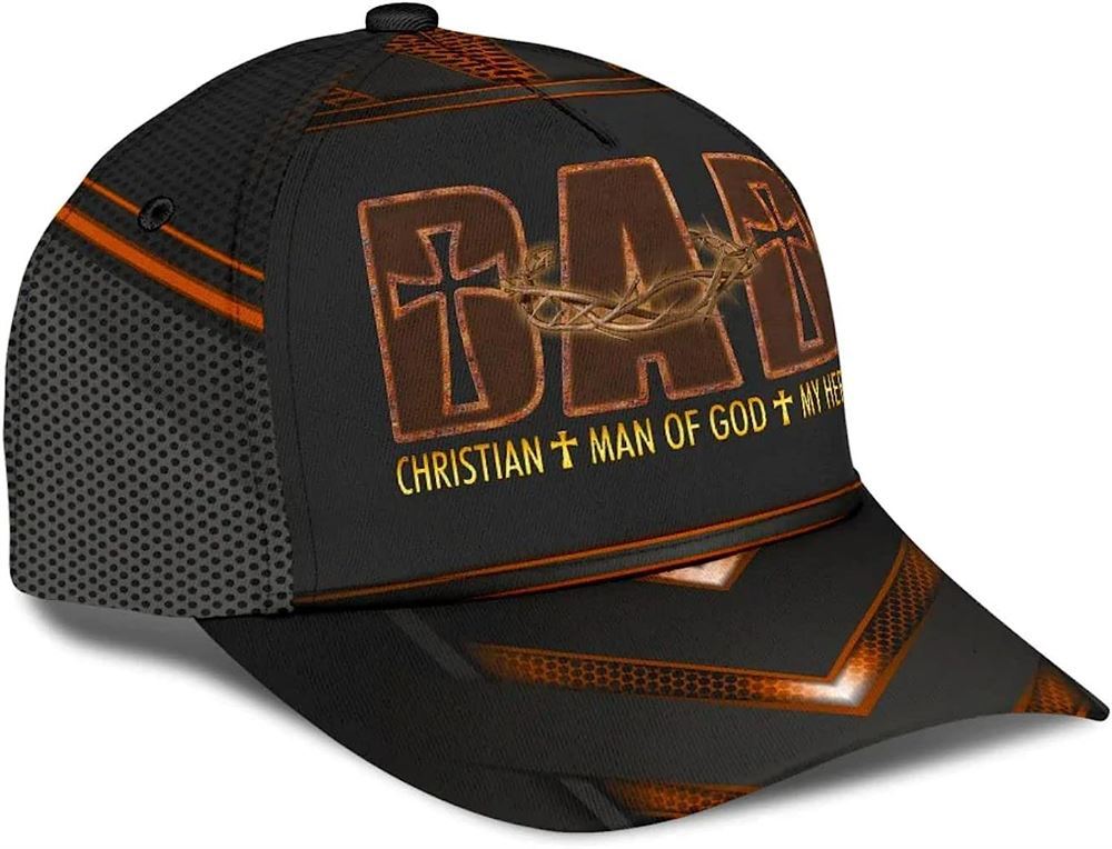 Adeenyc Dad Christian Man Of God My Hero Baseball Cap, Christian Baseball Cap, Religious Cap, Christian Hat Trucker Hats Custom Hats Gifts For Men & Women