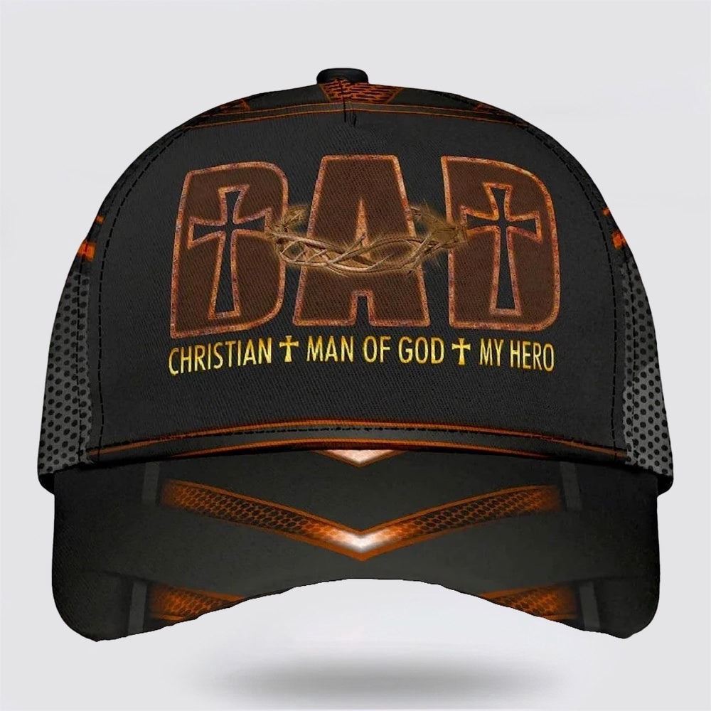 Adeenyc Dad Christian Man Of God My Hero Baseball Cap, Christian Baseball Cap, Religious Cap, Christian Hat Trucker Hats Custom Hats Gifts For Men & Women