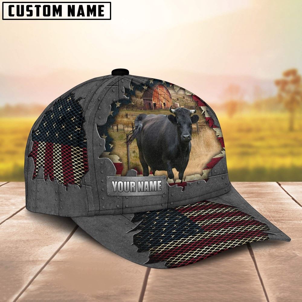 Adeenyc Dexter Customized Name US Flag Net Cap, Farm Cap, Farmer Baseball Cap, Cow Cap, Cow Gift, Farm Animal Hat Trucker Hats Custom Hats Gifts For Men & Women