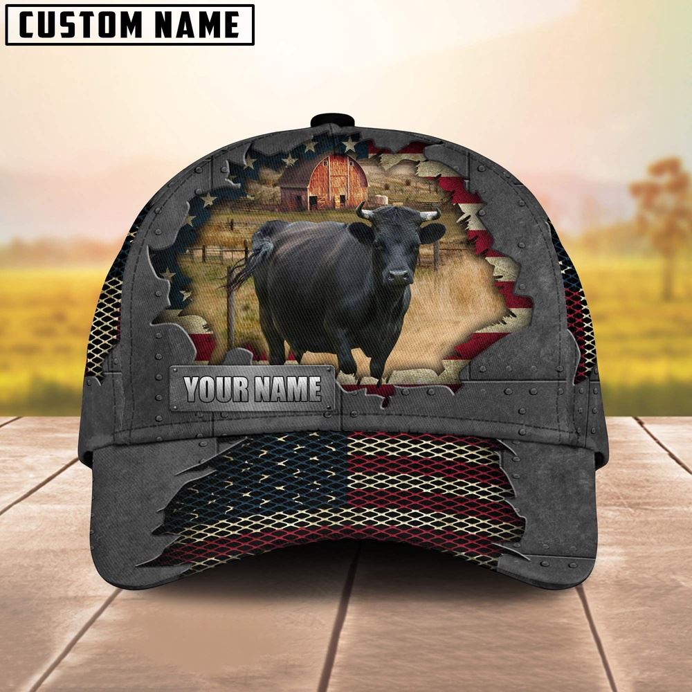 Adeenyc Dexter Customized Name US Flag Net Cap, Farm Cap, Farmer Baseball Cap, Cow Cap, Cow Gift, Farm Animal Hat Trucker Hats Custom Hats Gifts For Men & Women