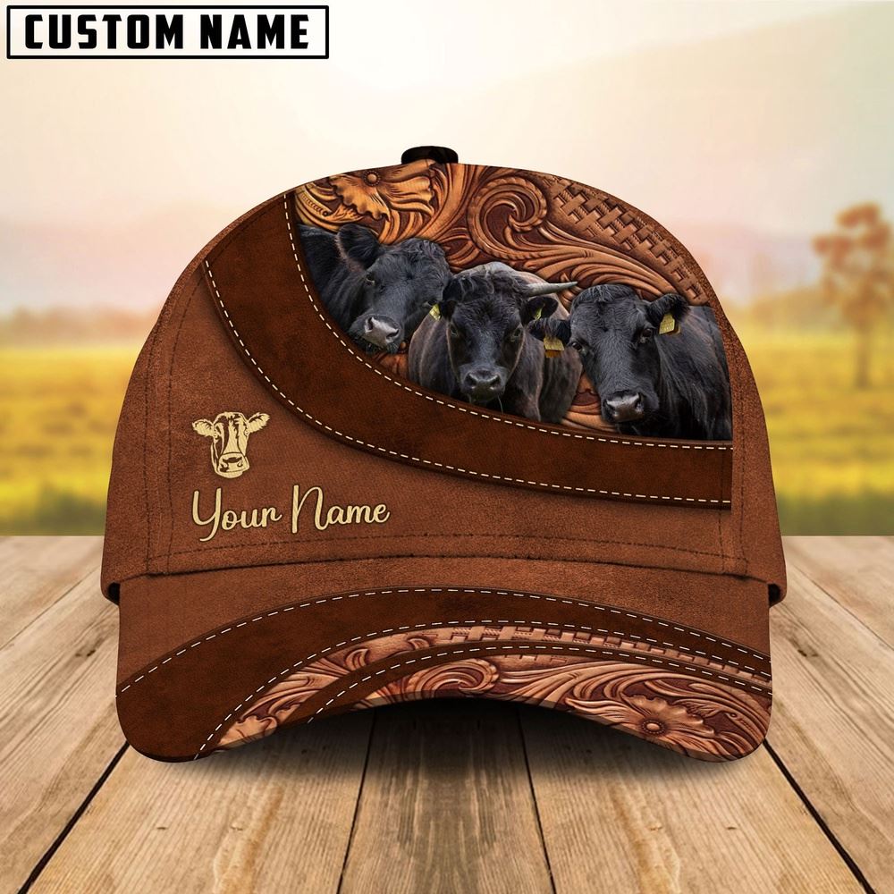 Adeenyc Dexter Farm Life Beauty Leather Pattern Customized 3D Cap, Farm Cap, Farmer Baseball Cap, Cow Cap, Cow Gift, Farm Animal Hat Trucker Hats Custom Hats Gifts For Men & Women