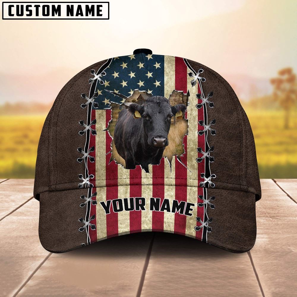 Adeenyc Dexter Flag Customized Name Denim Cap, Farm Cap, Farmer Baseball Cap, Cow Cap, Cow Gift, Farm Animal Hat Trucker Hats Custom Hats Gifts For Men & Women