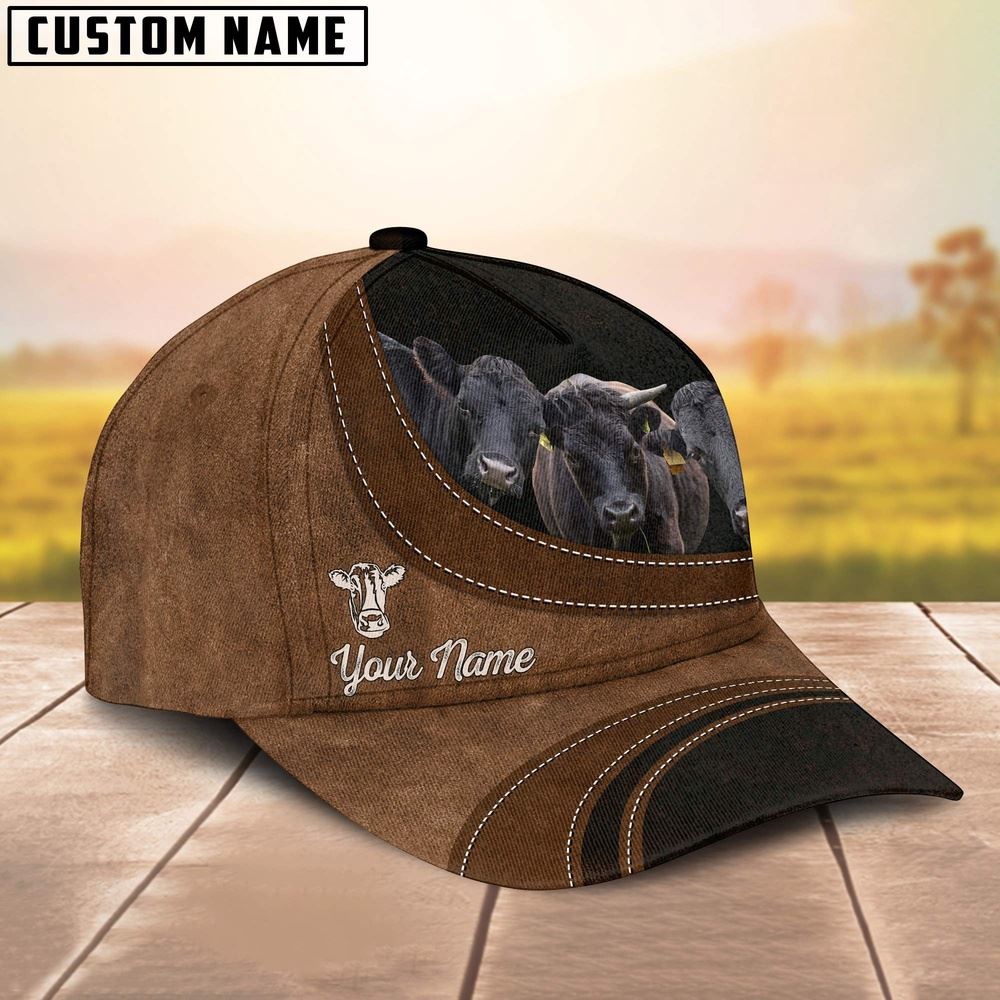 Adeenyc Dexter Happiness Customized Name Cap, Farm Cap, Farmer Baseball Cap, Cow Cap, Cow Gift, Farm Animal Hat Trucker Hats Custom Hats Gifts For Men & Women