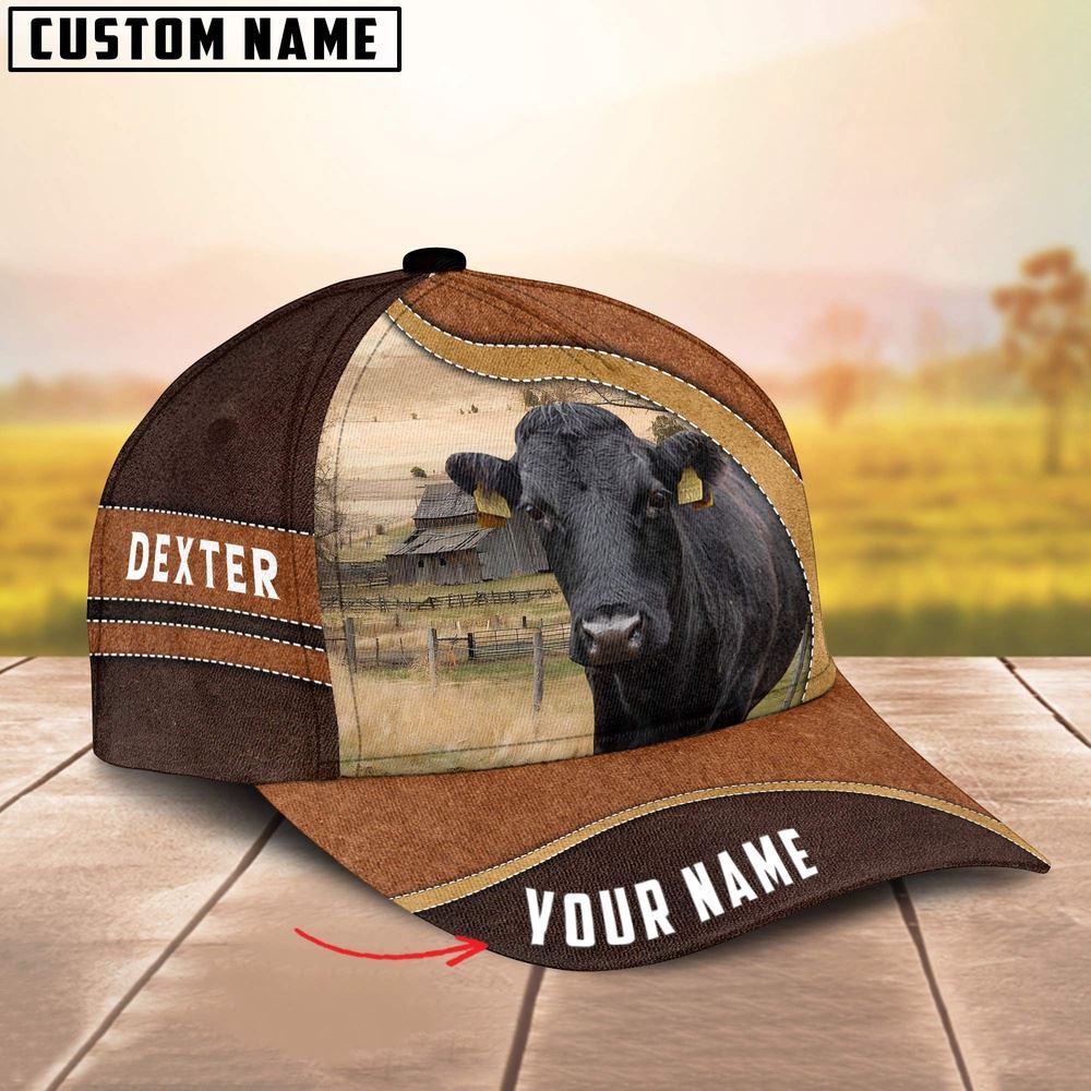 Adeenyc Dexter Happy Face Customized Name Cap, Farm Cap, Farmer Baseball Cap, Cow Cap, Cow Gift, Farm Animal Hat Trucker Hats Custom Hats Gifts For Men & Women
