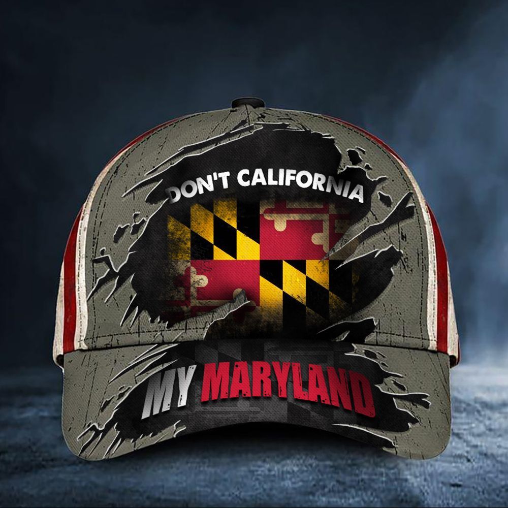 Adeenyc Don't California My Maryland Cap Vintage USA Flag Hat Mens Patriotic Maryland Merch Trucker Hats Custom Hats Gifts For Men & Women