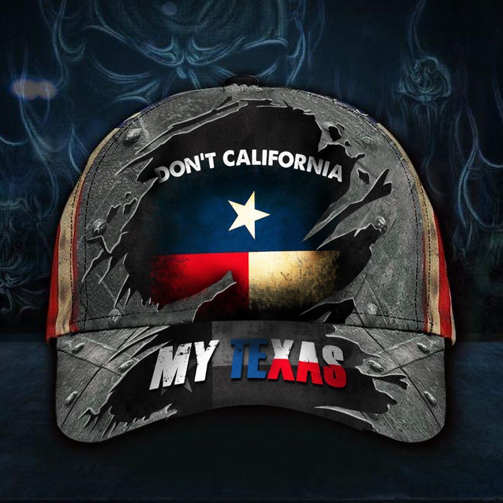 Adeenyc Don't California My Texas Vintage Hat USA Flag Cap Patriotic Texas State Merch For Texans Trucker Hats Custom Hats Gifts For Men & Women