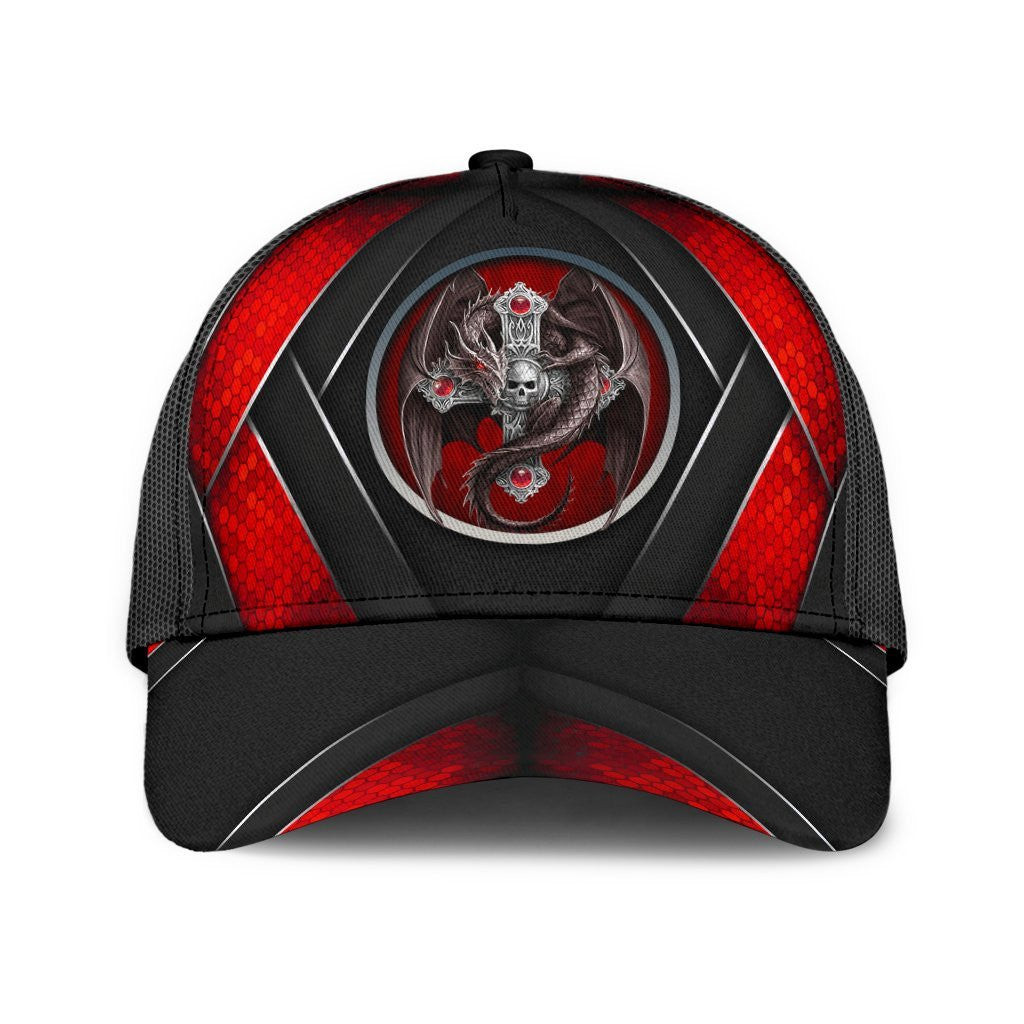 Adeenyc Dragon Skull Metal Classic Cap Trucker Hats Custom Hats Gifts For Men & Women