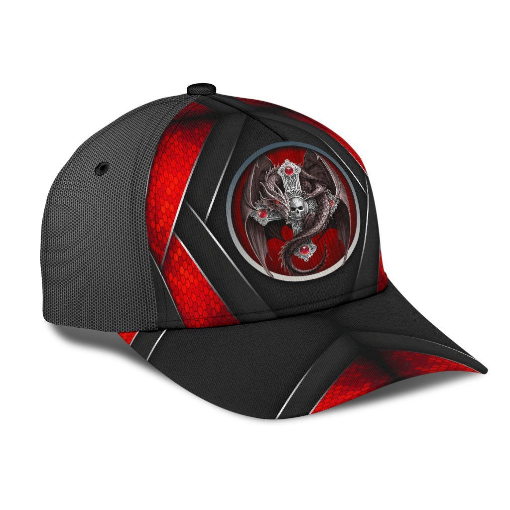 Adeenyc Dragon Skull Metal Classic Cap Trucker Hats Custom Hats Gifts For Men & Women