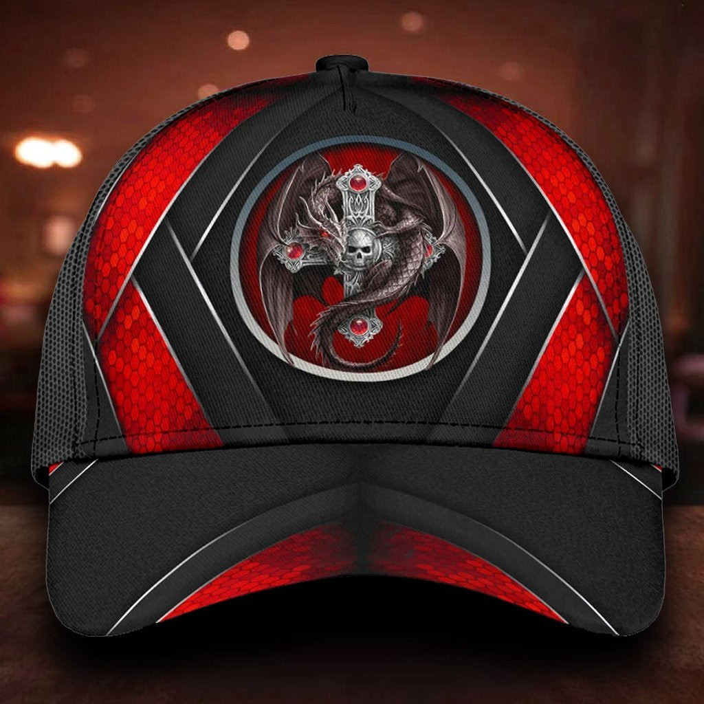 Adeenyc Dragon Skull Metal Classic Cap Trucker Hats Custom Hats Gifts For Men & Women