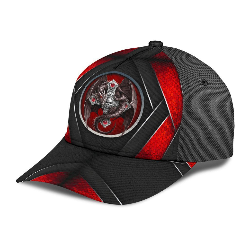 Adeenyc Dragon Skull Metal Classic Cap Trucker Hats Custom Hats Gifts For Men & Women